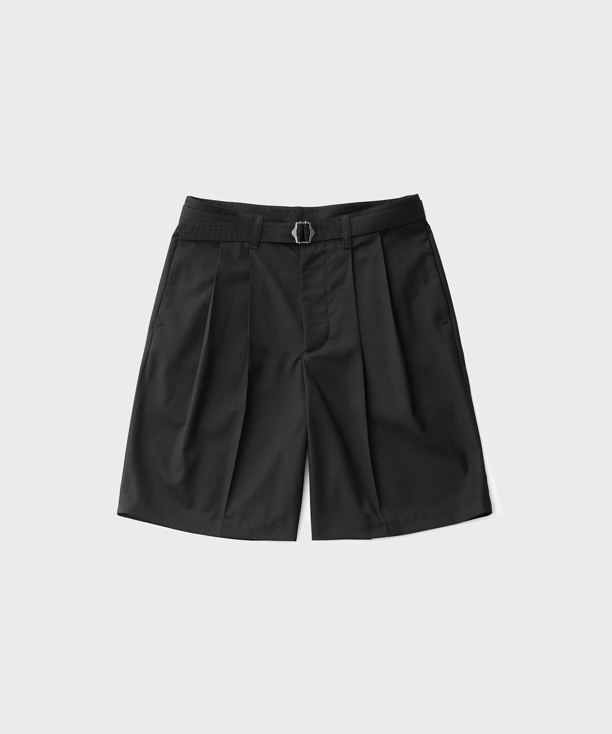 어나더 오피스(ANOTHER OFFICE) Hemingway Belted Shorts (Black)
