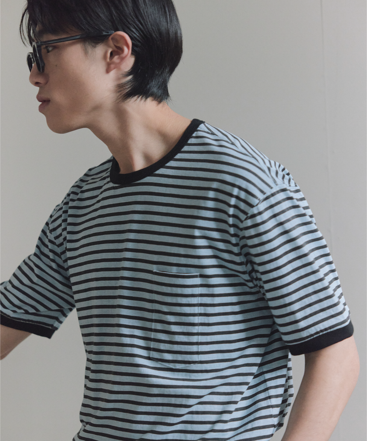 넌블랭크(NONBLANK) 스카이 스트라이프 티셔츠_SKY BLUE