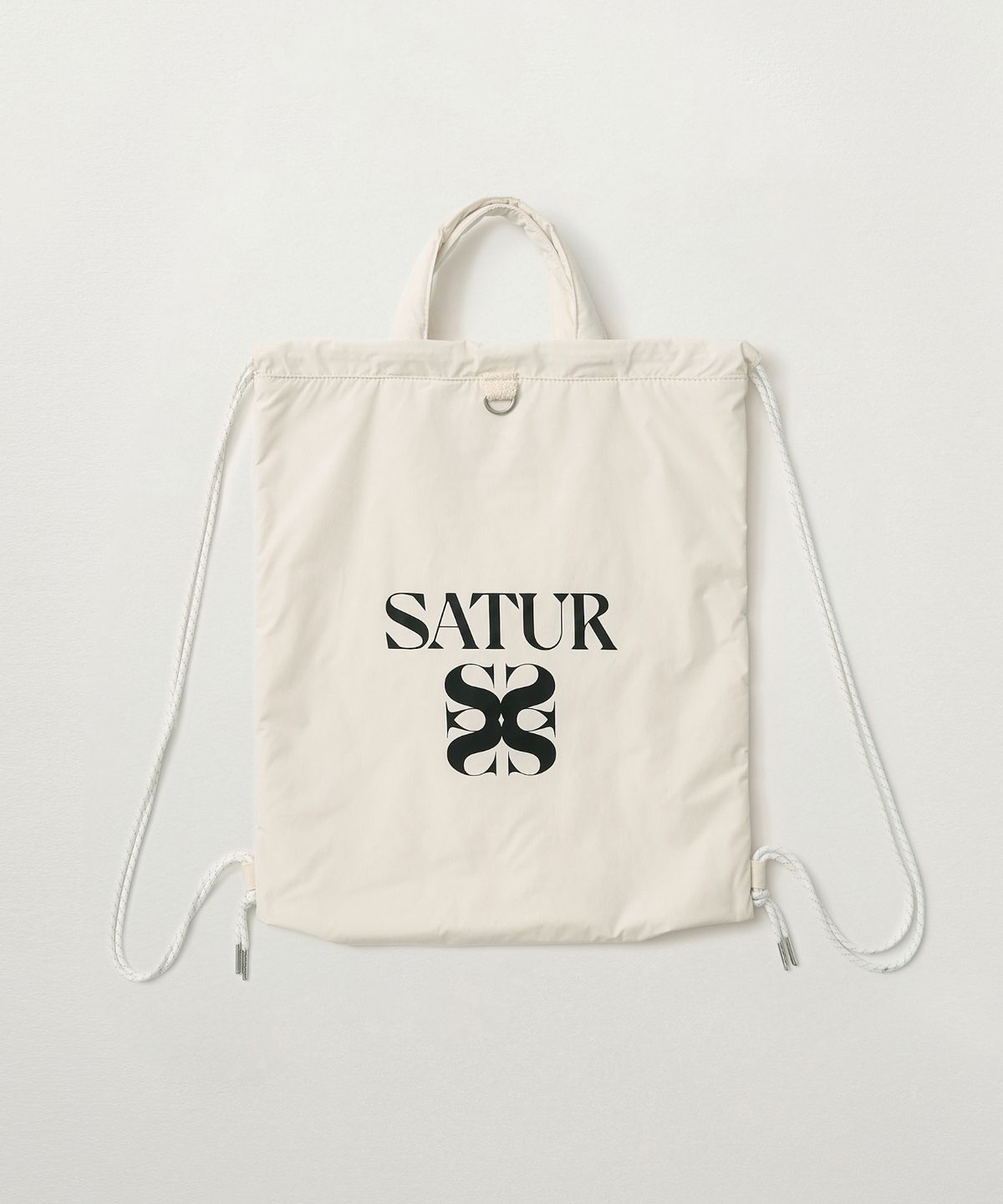 세터(SATUR) 솔리드 드로우 스트링 백 크림