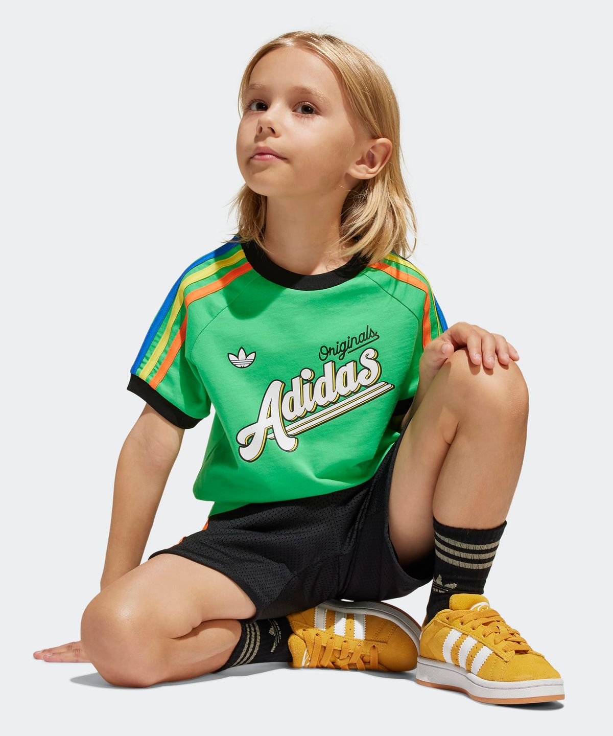 아디다스 키즈(ADIDAS KIDS) 아디다스 쇼츠 & 티 세트 키즈 - 그린 / JC5885
