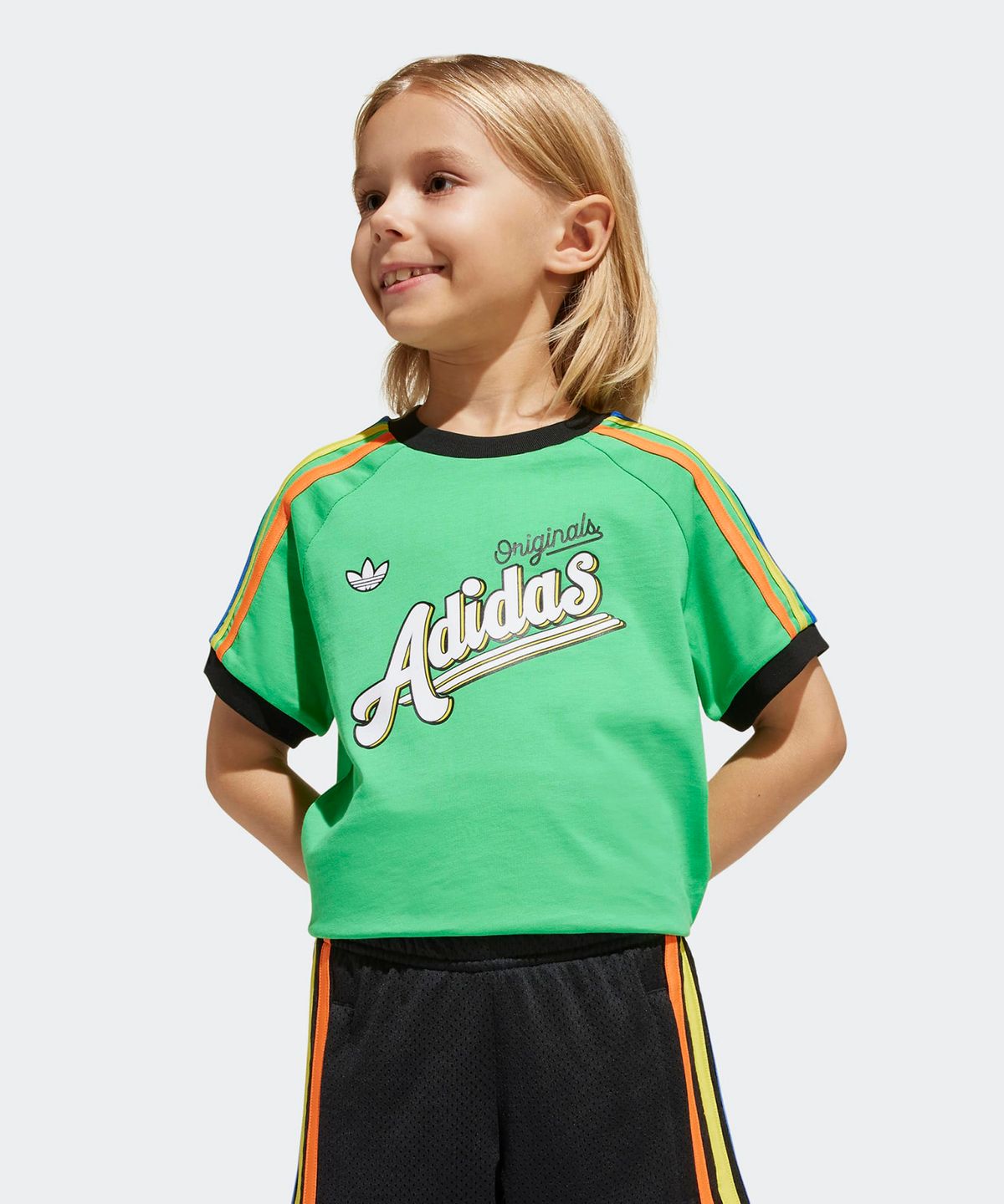 아디다스 키즈(ADIDAS KIDS) 아디다스 쇼츠 & 티 세트 키즈 - 그린 / JC5885