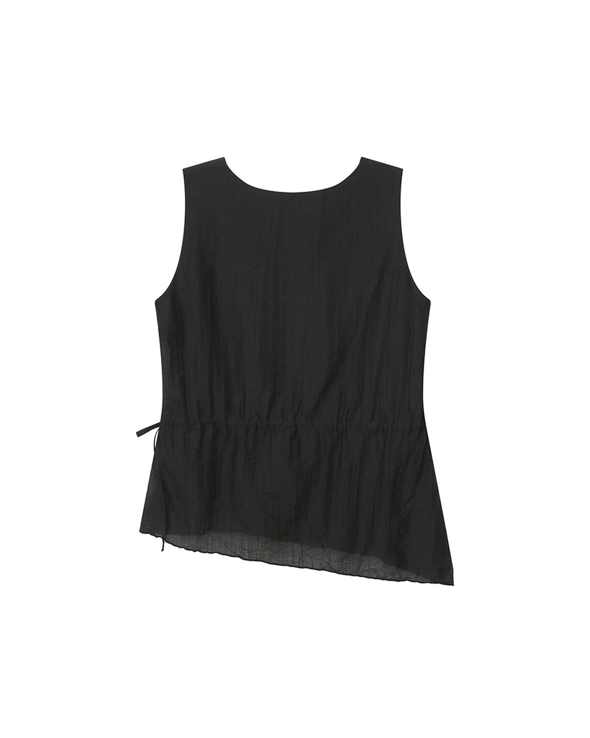 미세키서울(MISEKI SEOUL) Sheer layered sleeveless vest BLACK