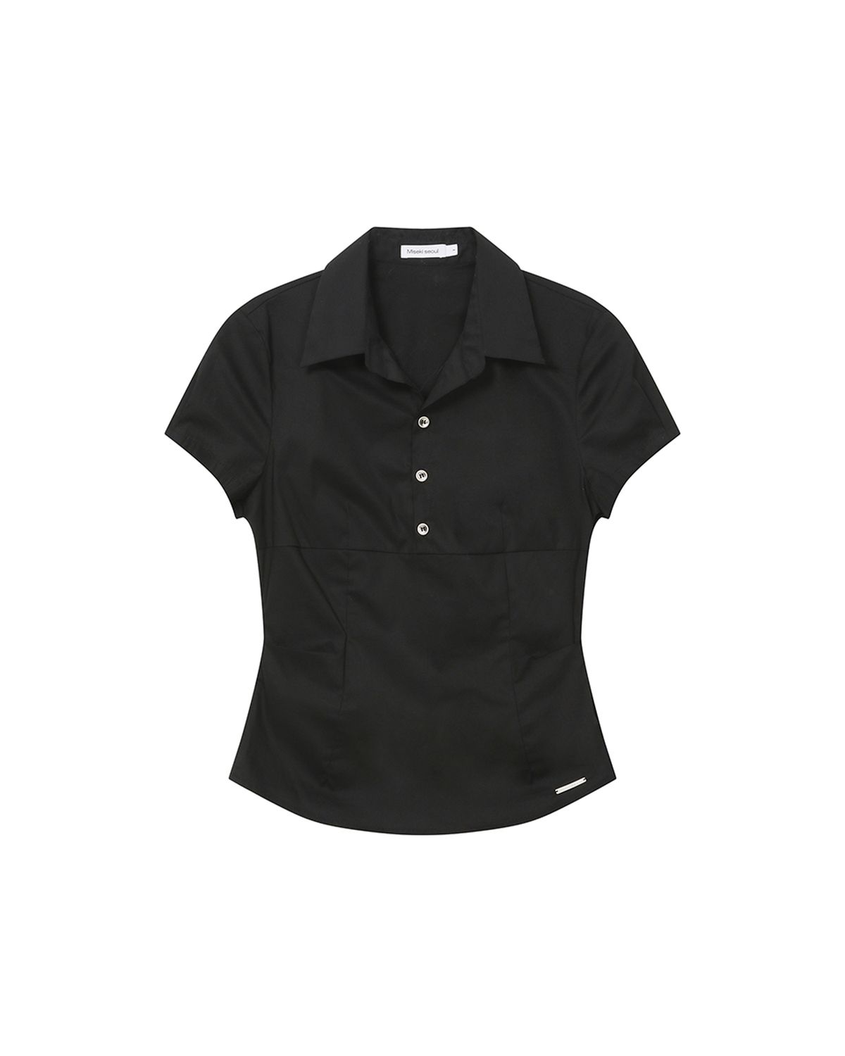 미세키서울(MISEKI SEOUL) Fitted cap sleeves shirts BLACK