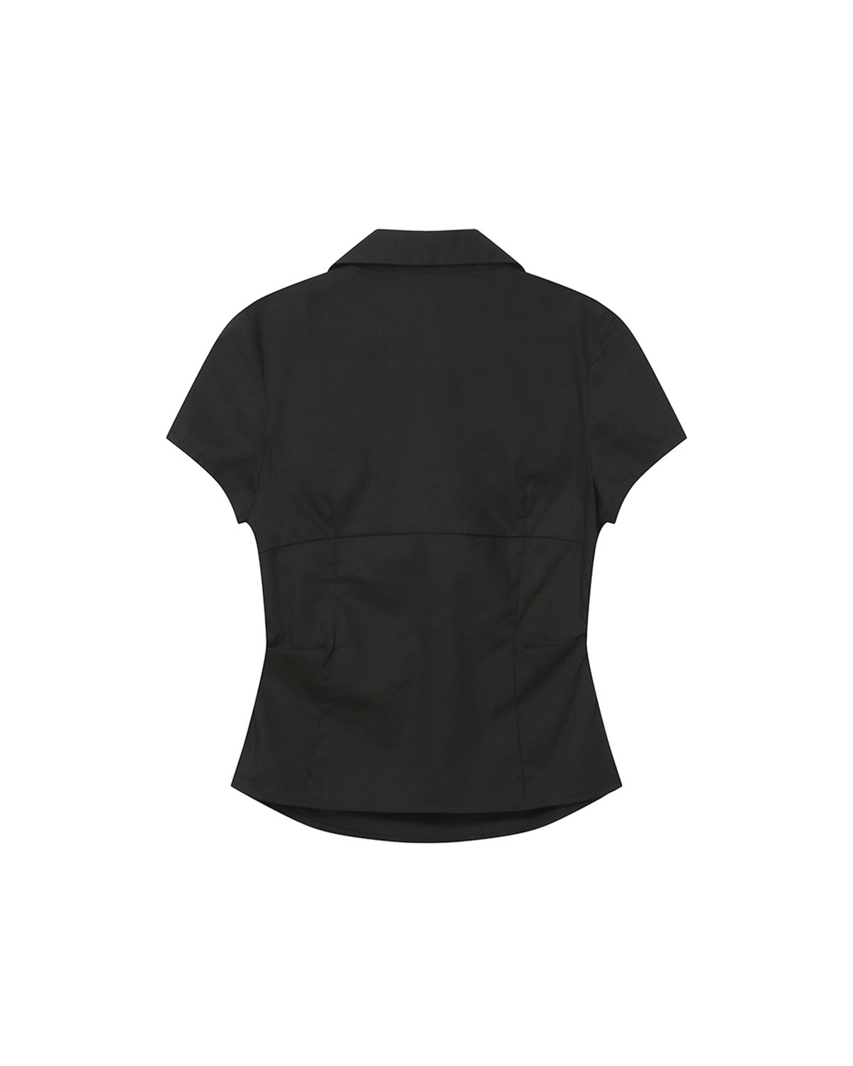 미세키서울(MISEKI SEOUL) Fitted cap sleeves shirts BLACK