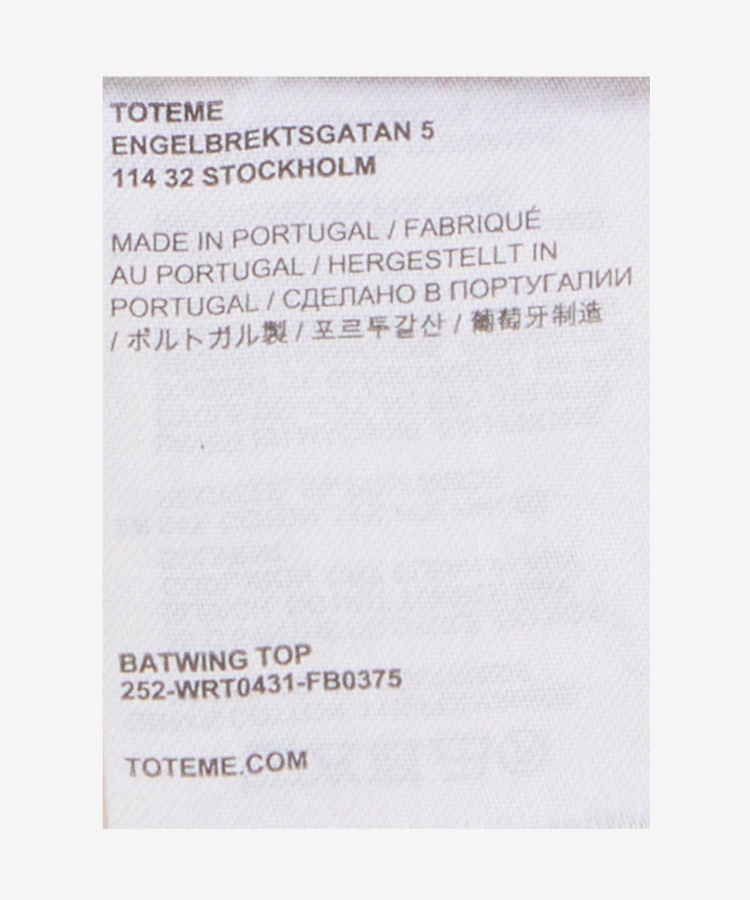 MUSINSA | TOTEME Batwing Top - Off White / 252WRT0431FB0375059