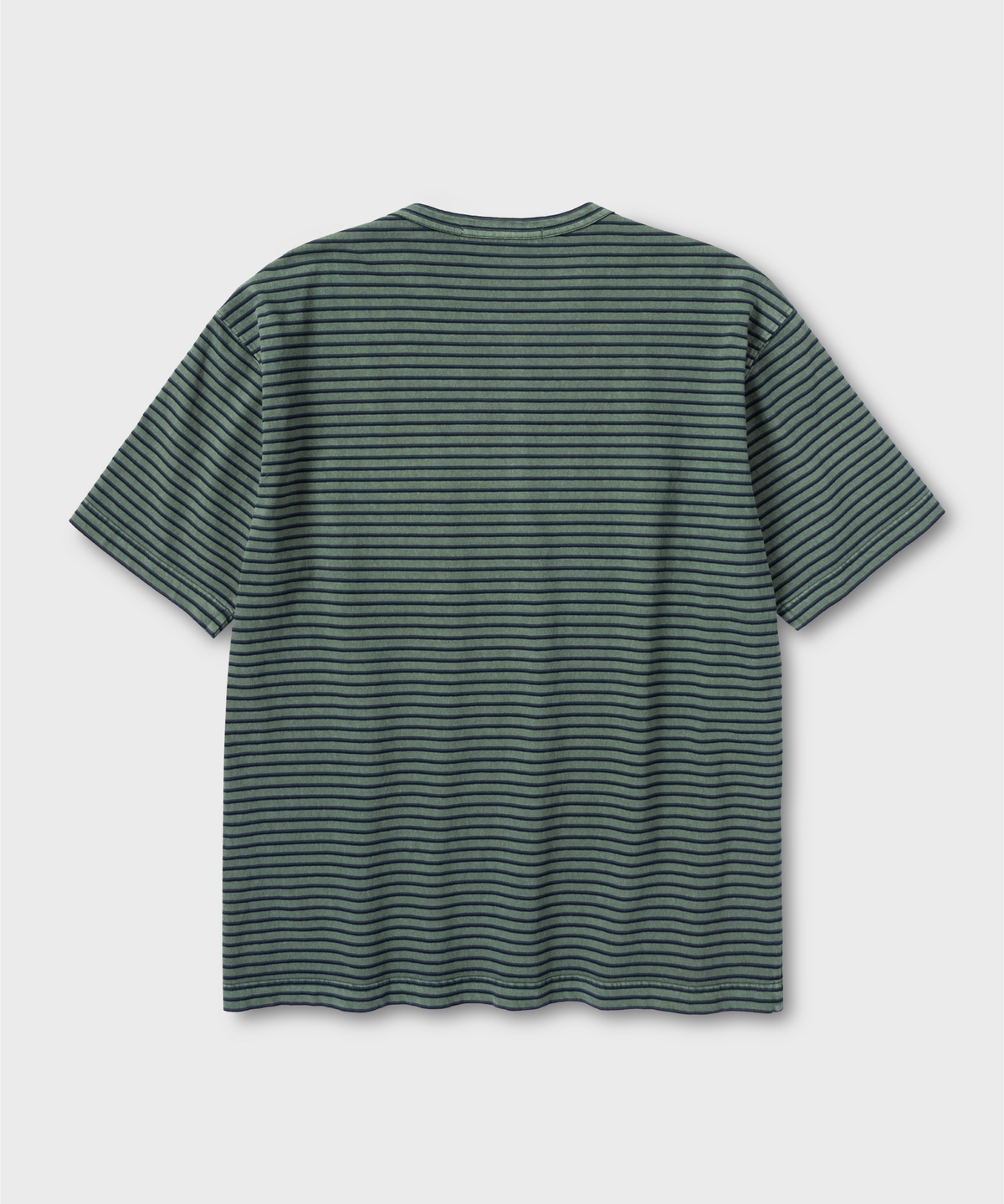 넌블랭크(NONBLANK) 워시드 포켓 스트라이프 티셔츠_GREEN