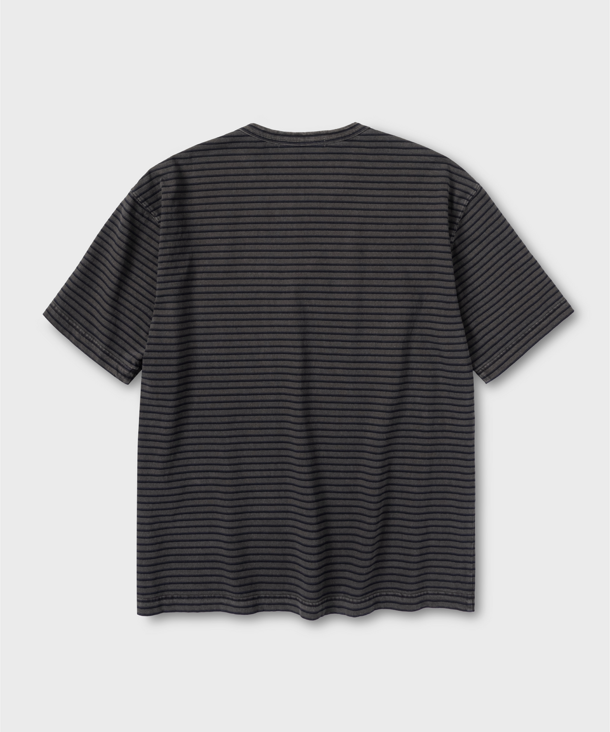 넌블랭크(NONBLANK) 워시드 포켓 스트라이프 티셔츠_GREY