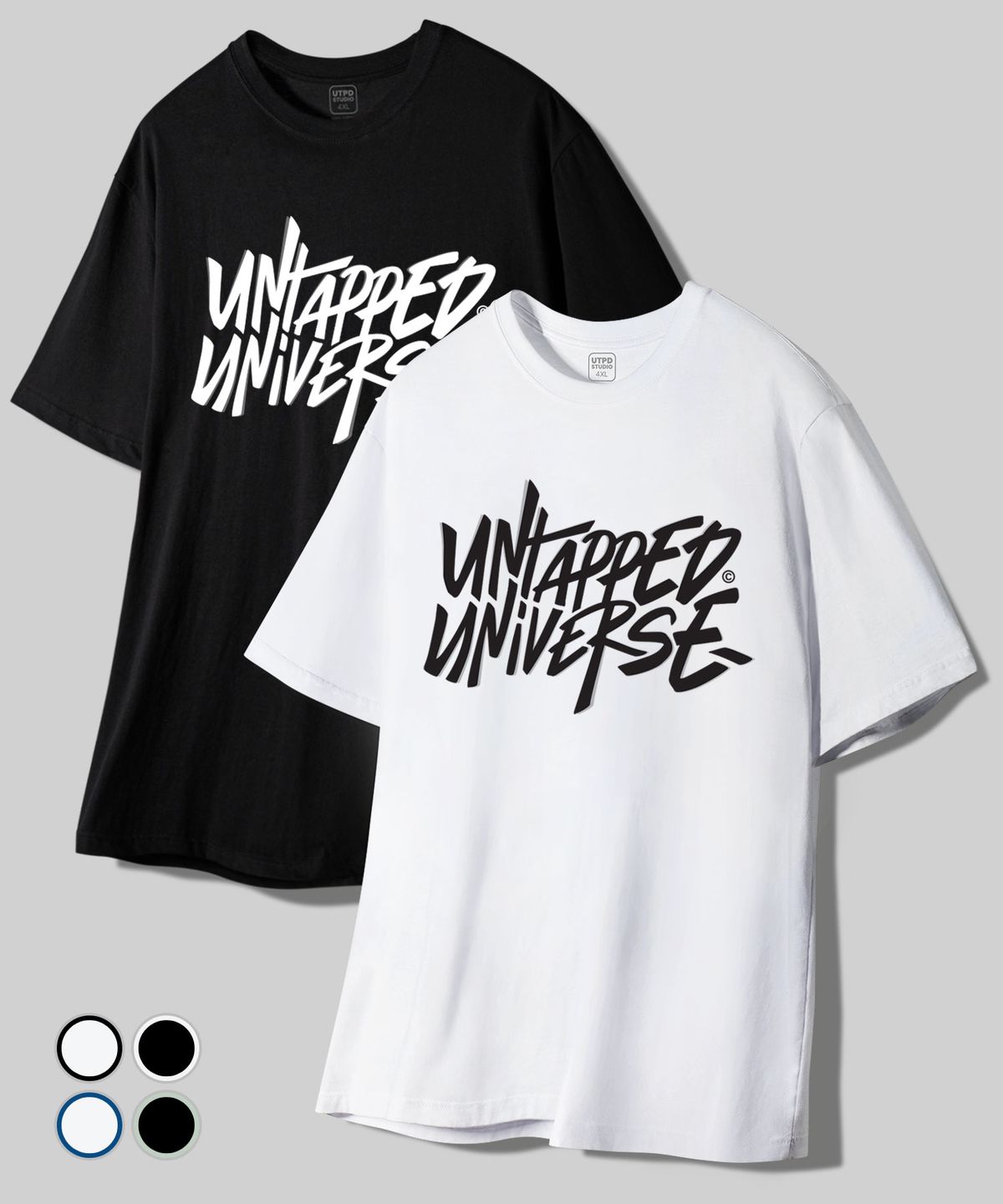 언탭트 스튜디오(UNTAPPED STUDIO) 유니버스 프론트 오버랩 오버핏 반팔 티셔츠 4 COLOR