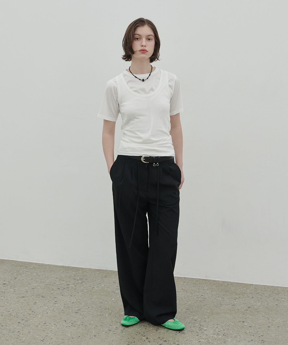 320쇼룸(320SHOWROOM) Luen Crinkle Summer Pants Black
