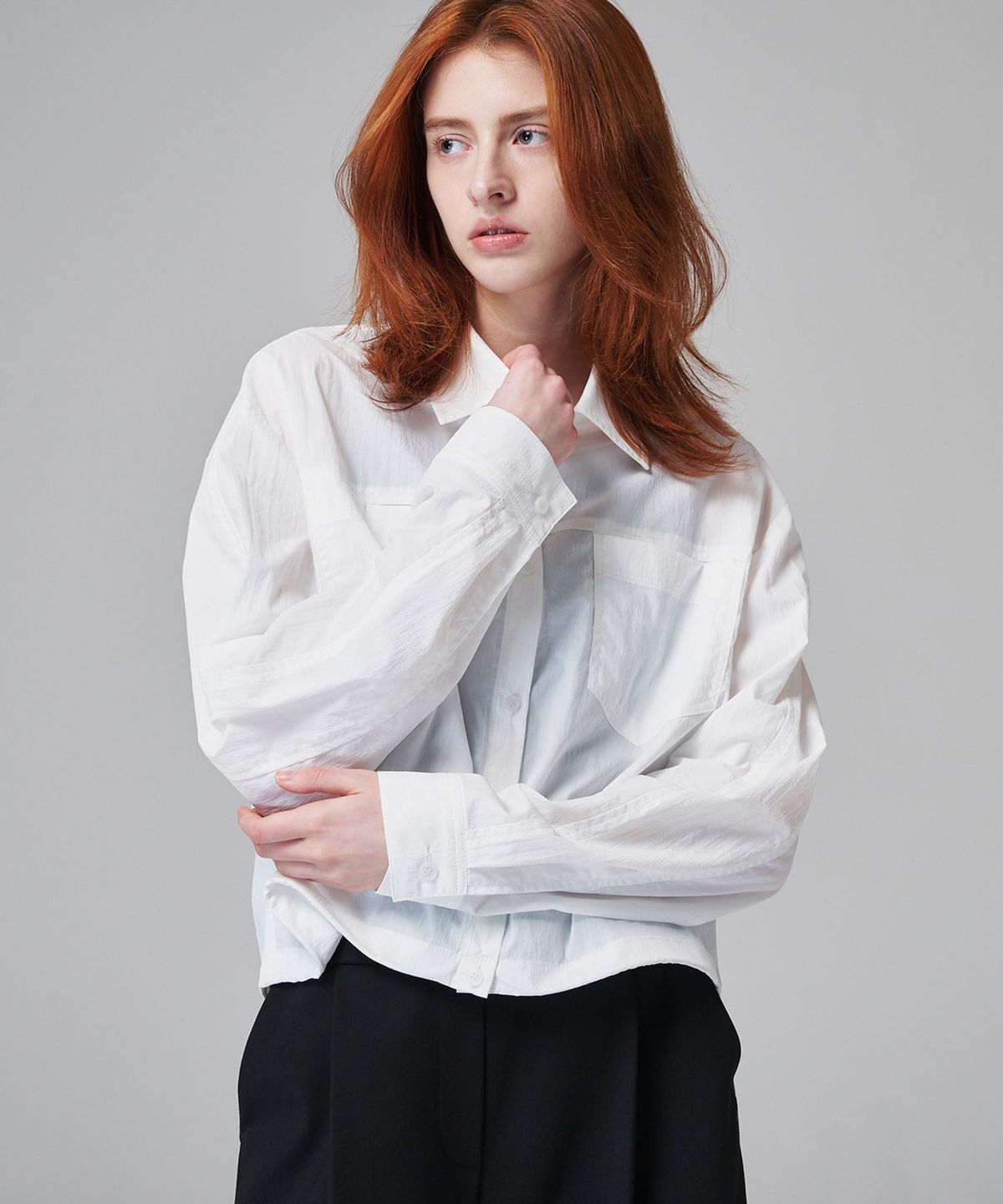 마롭(MALOUPE) 4112 나일론  아우터형 셔츠 (화이트)