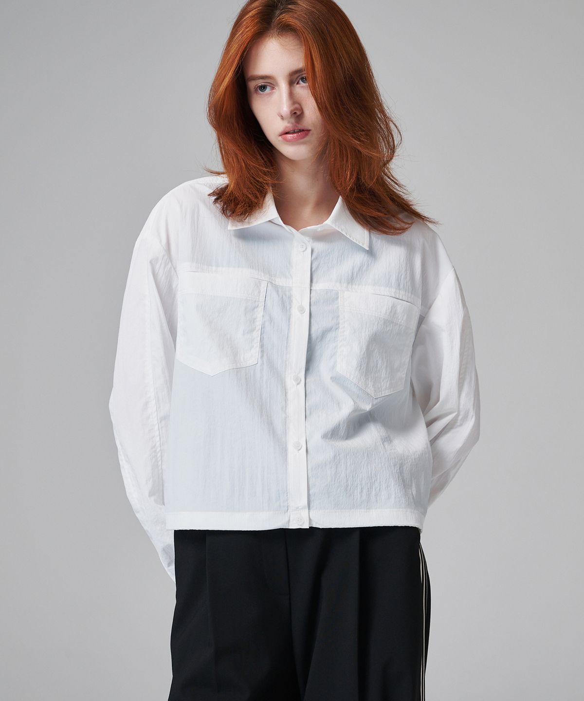 마롭(MALOUPE) 4112 나일론  아우터형 셔츠 (화이트)