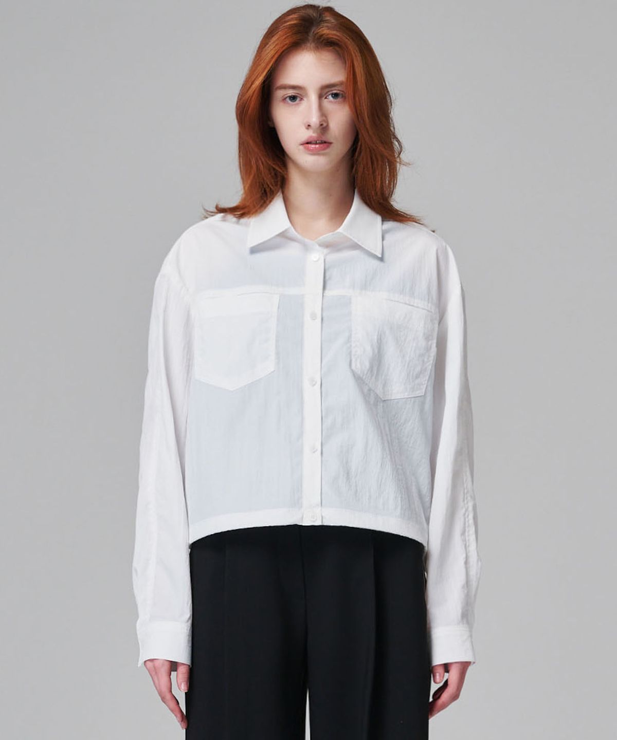 마롭(MALOUPE) 4112 나일론  아우터형 셔츠 (화이트)