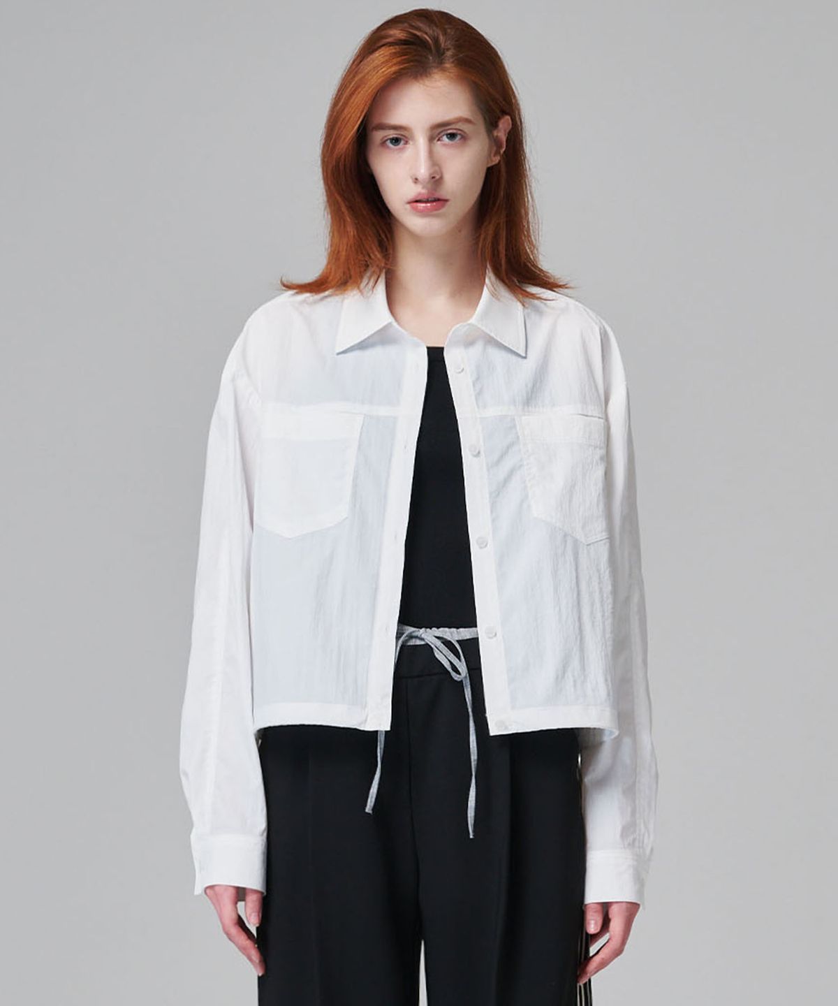 마롭(MALOUPE) 4112 나일론  아우터형 셔츠 (화이트)