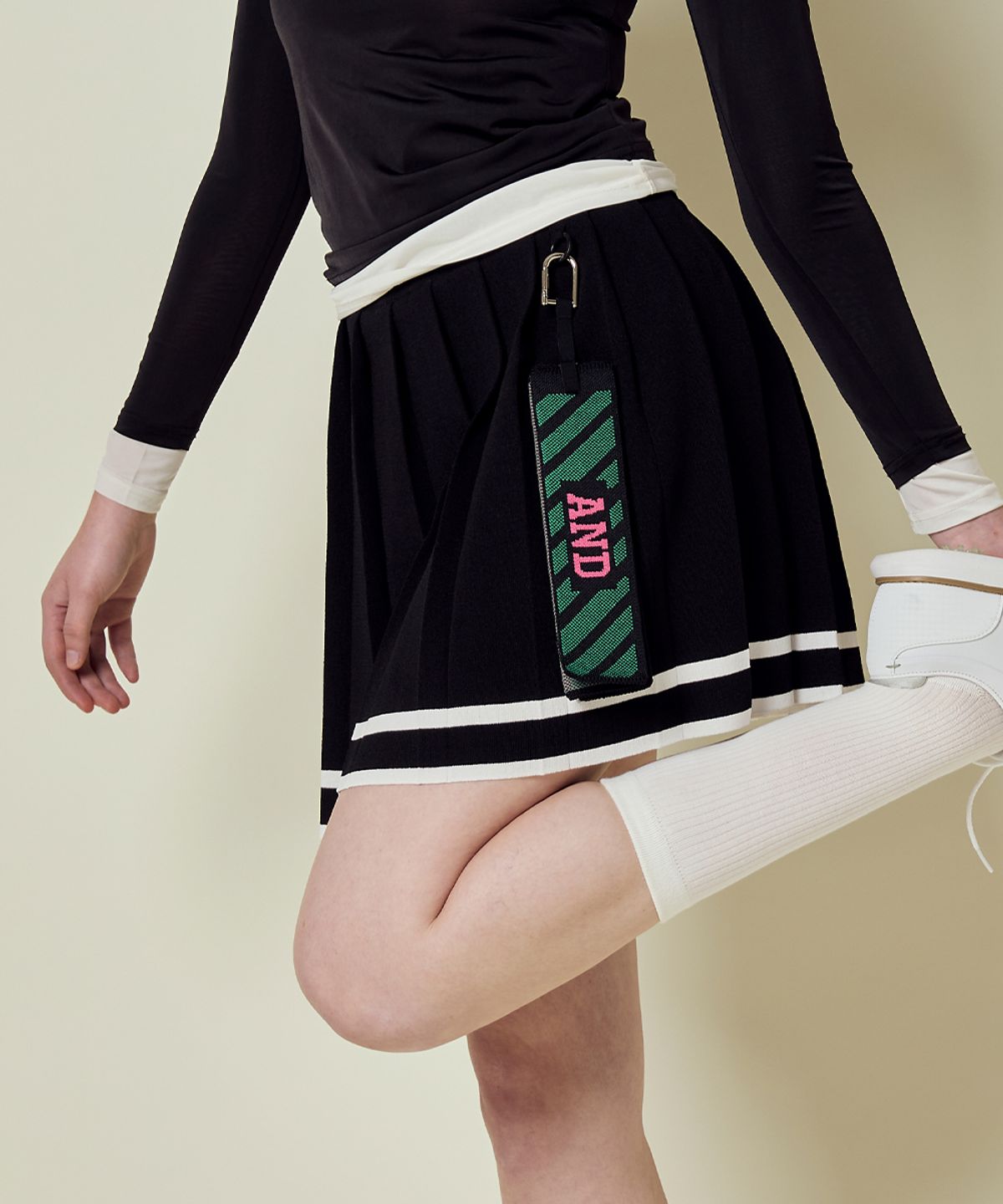 앤드 골프(AND GOLF) Pleats Ball Towel Retro Black Green