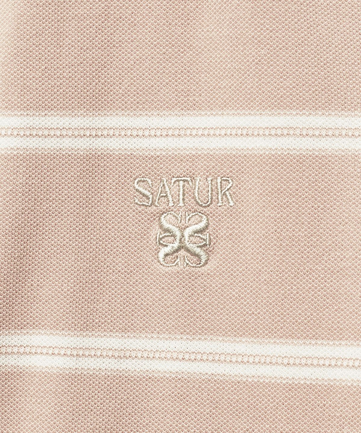 세터(SATUR) (W) 스트라이프 피케 폴로 반팔 티셔츠 라이트 핑크