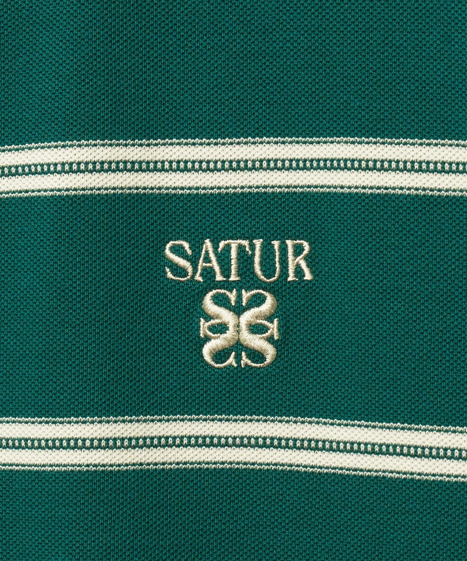 MUSINSA | SATUR (W) Striped Pique Polo Short Sleeve T-Shirt