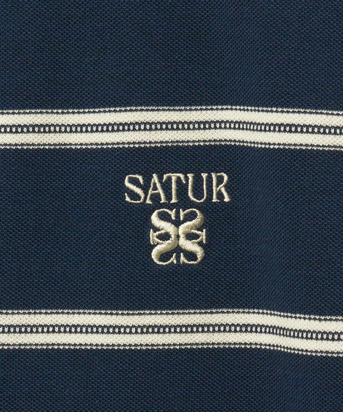 세터(SATUR) (W) 스트라이프 피케 폴로 반팔 티셔츠 네이비