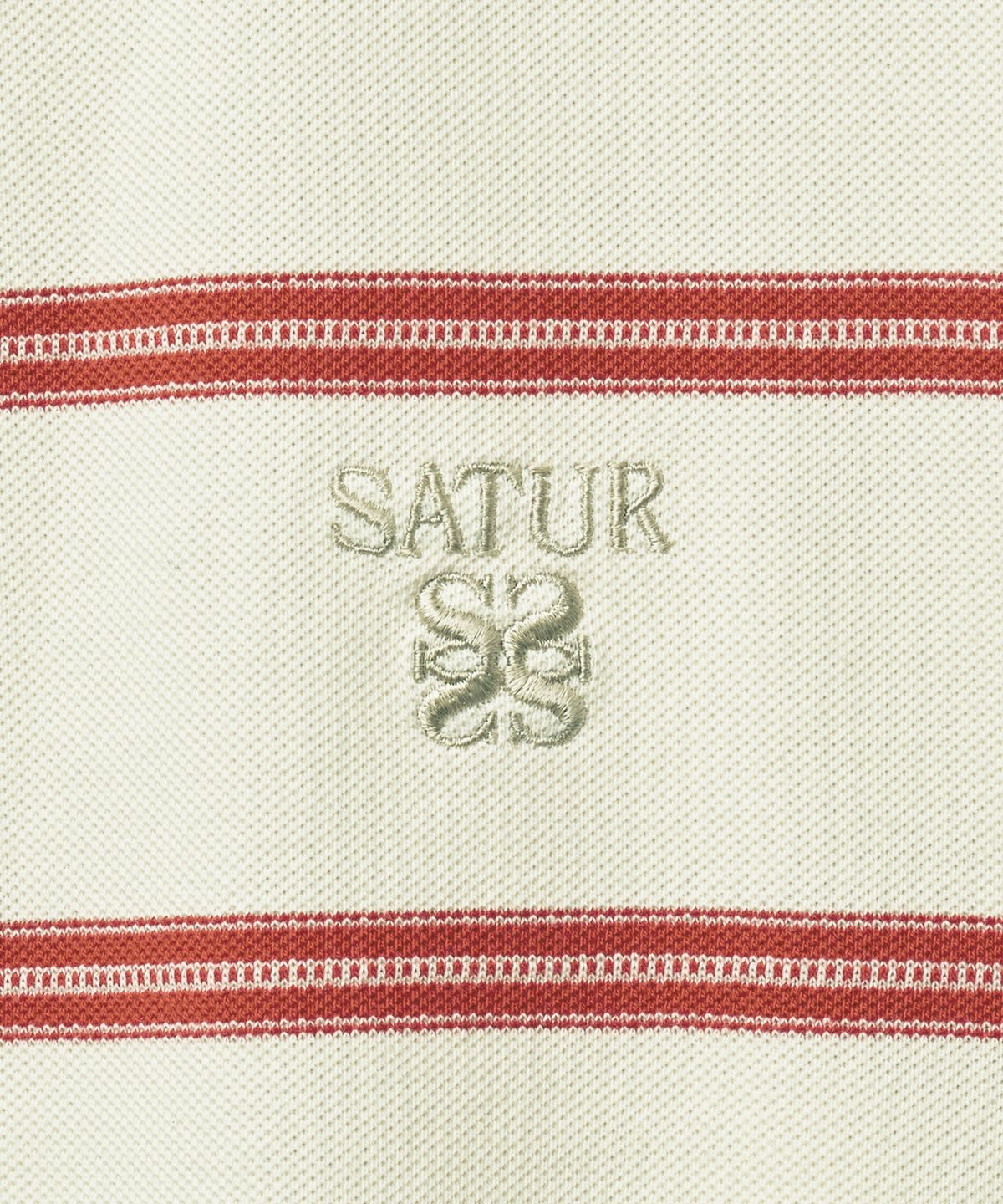세터(SATUR) (W) 스트라이프 피케 폴로 반팔 티셔츠 크림