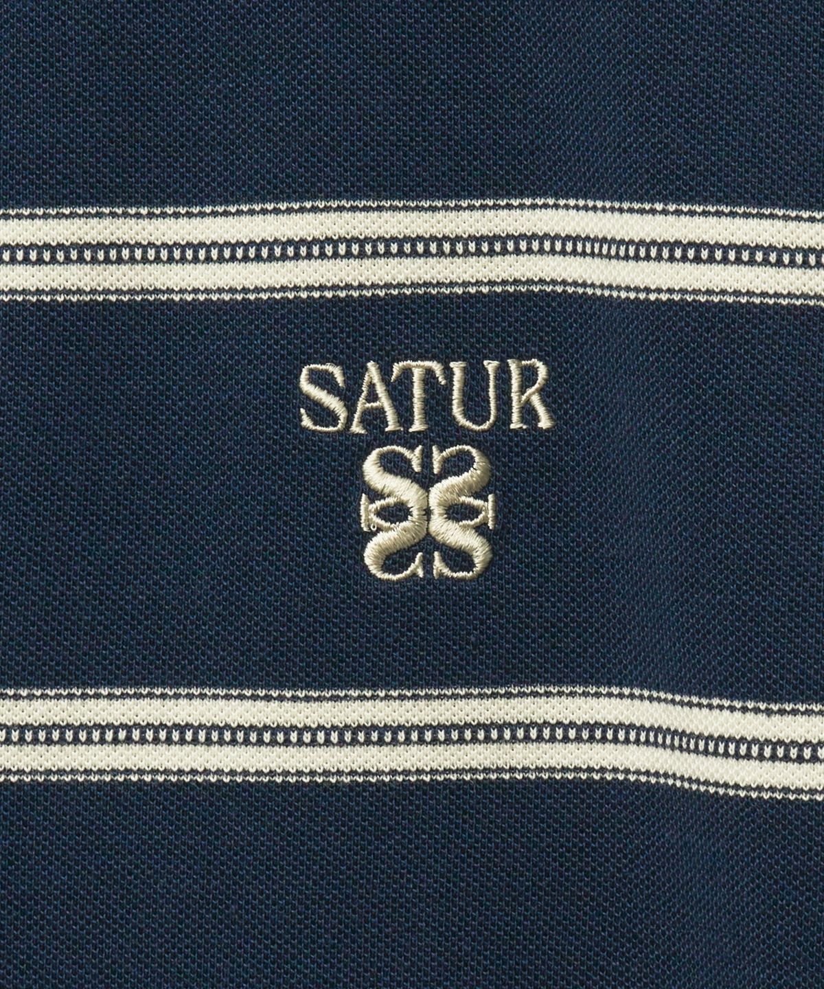 세터(SATUR) 스트라이프 피케 폴로 반팔 티셔츠 네이비