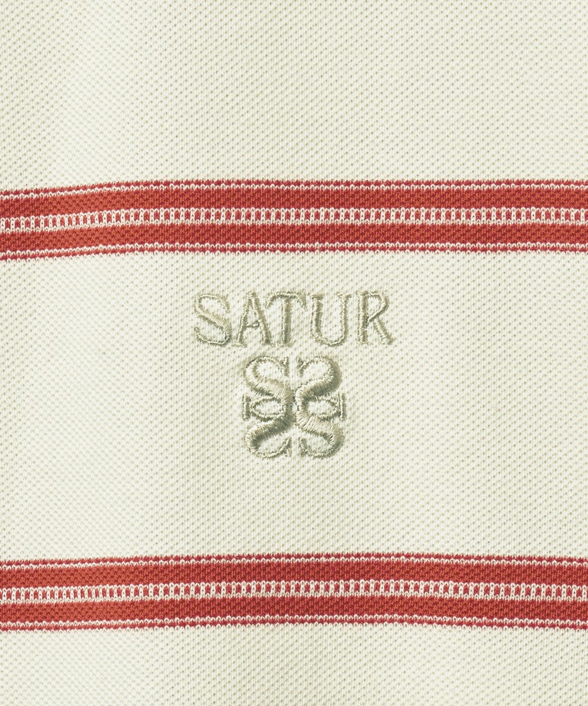 세터(SATUR) 스트라이프 피케 폴로 반팔 티셔츠 크림