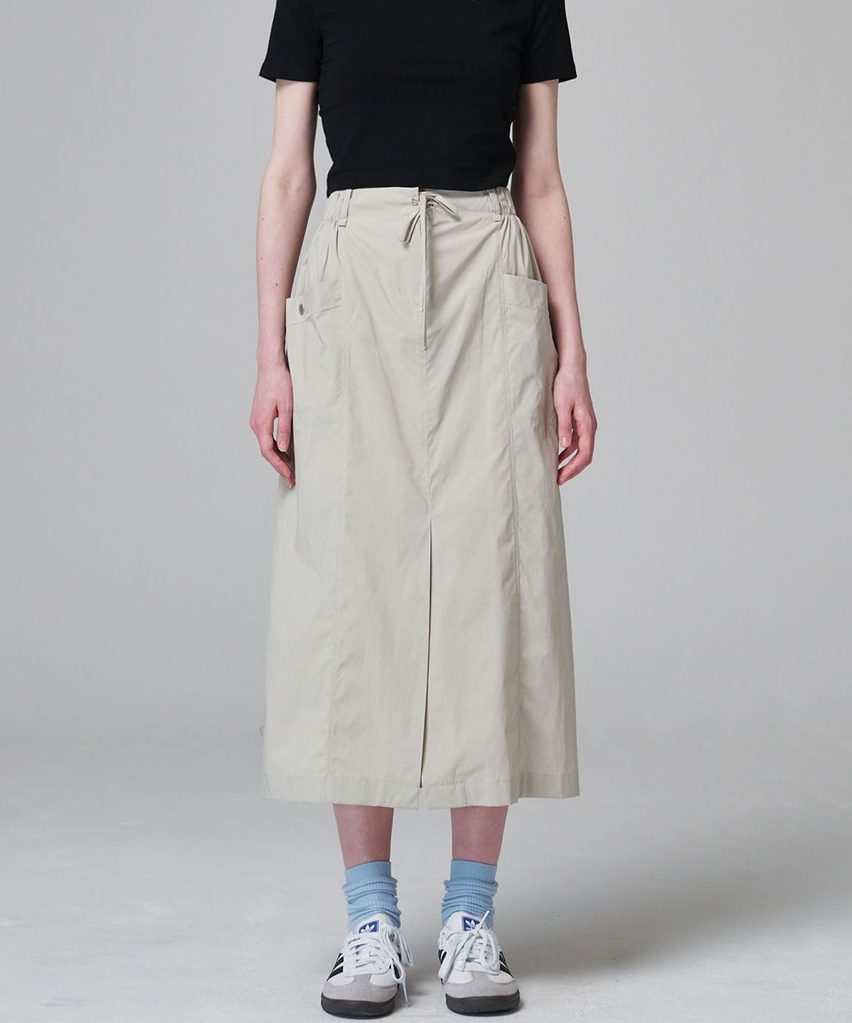 마롭(MALOUPE) 3105 나일론 스커트 (베이지)