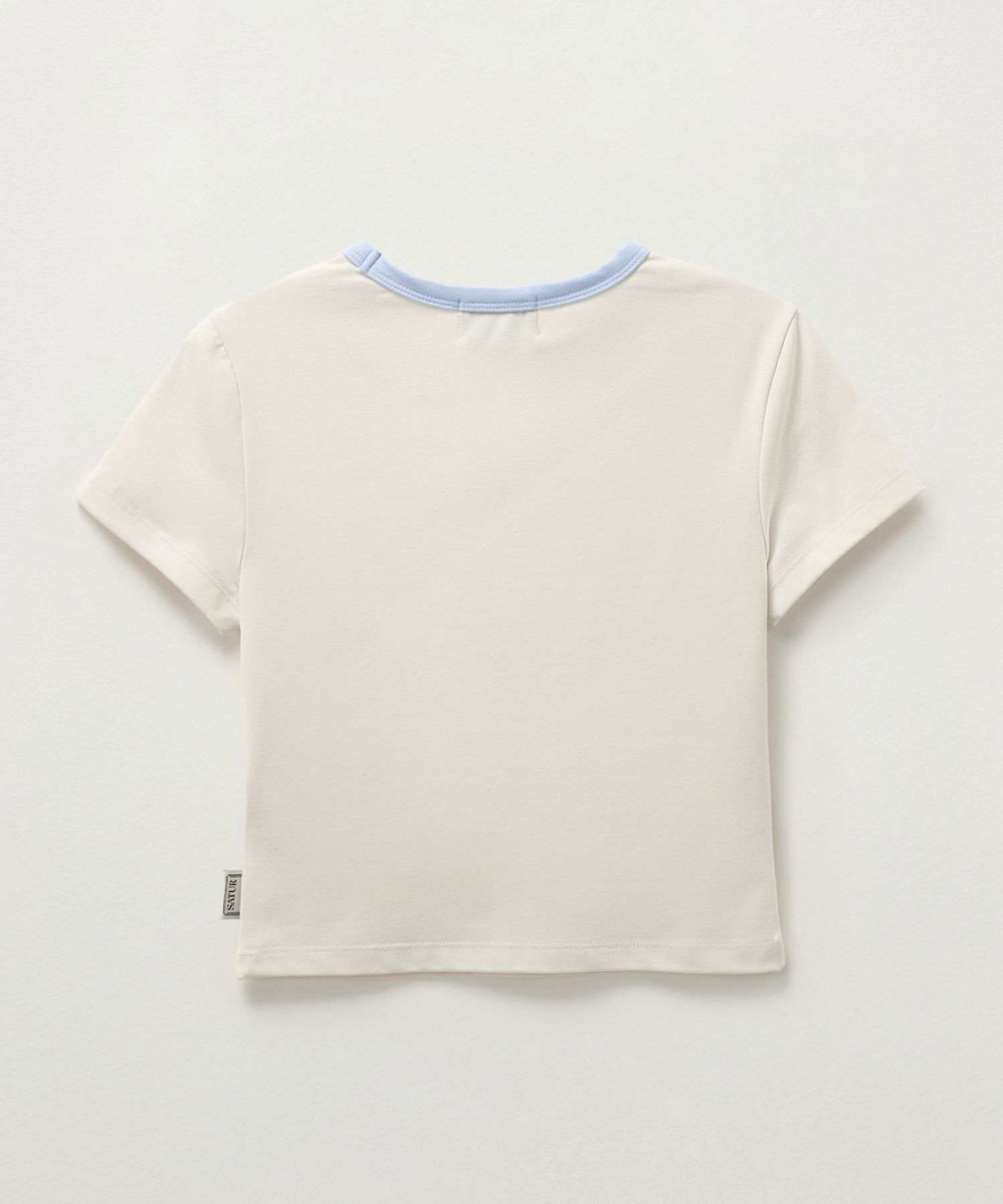 MUSINSA | SATUR (W) Apero Crop Ringer Short Sleeve T-Shirt Cream