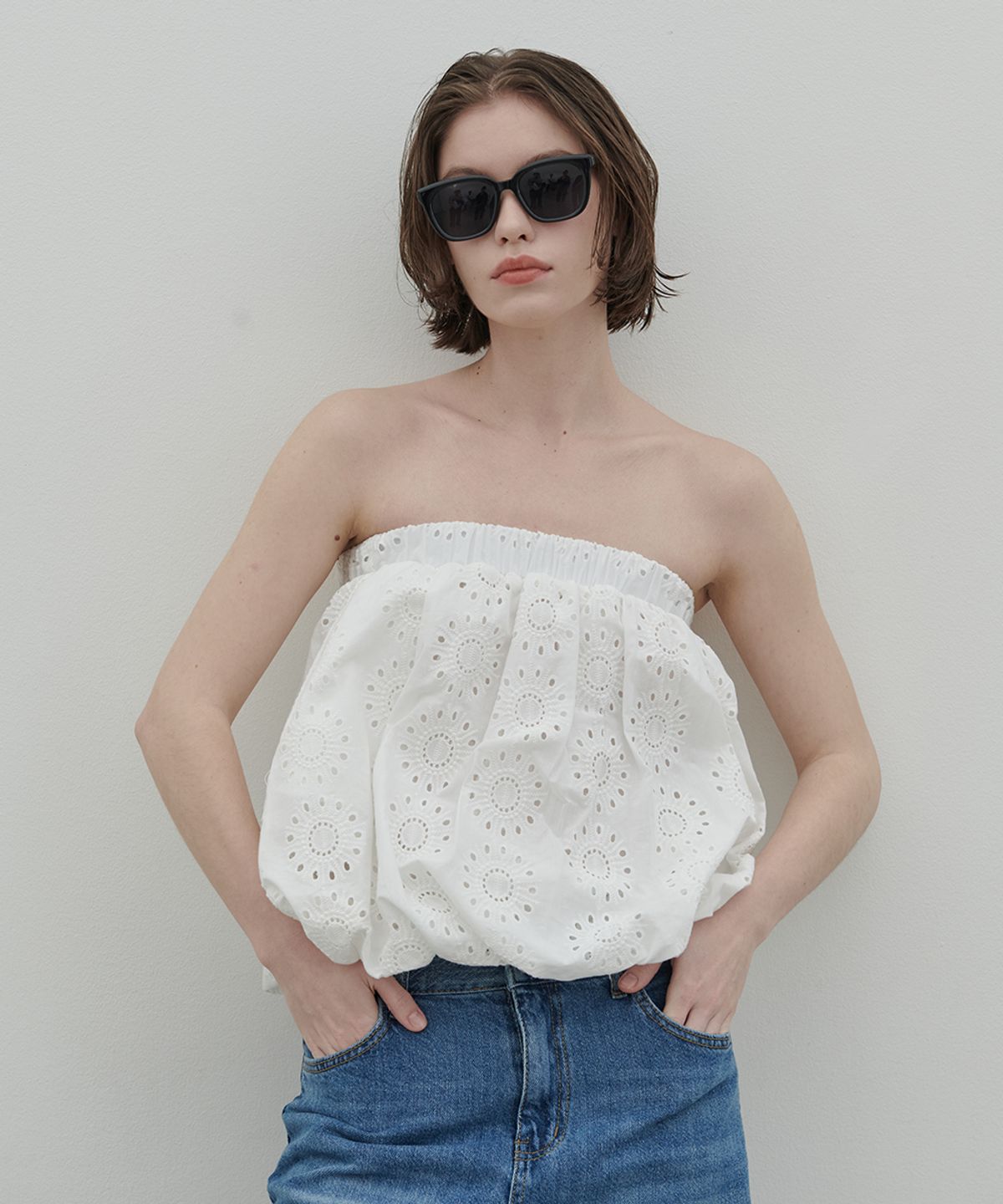 320쇼룸(320SHOWROOM) Bloomie Two-Way Punching Skirt Ivory