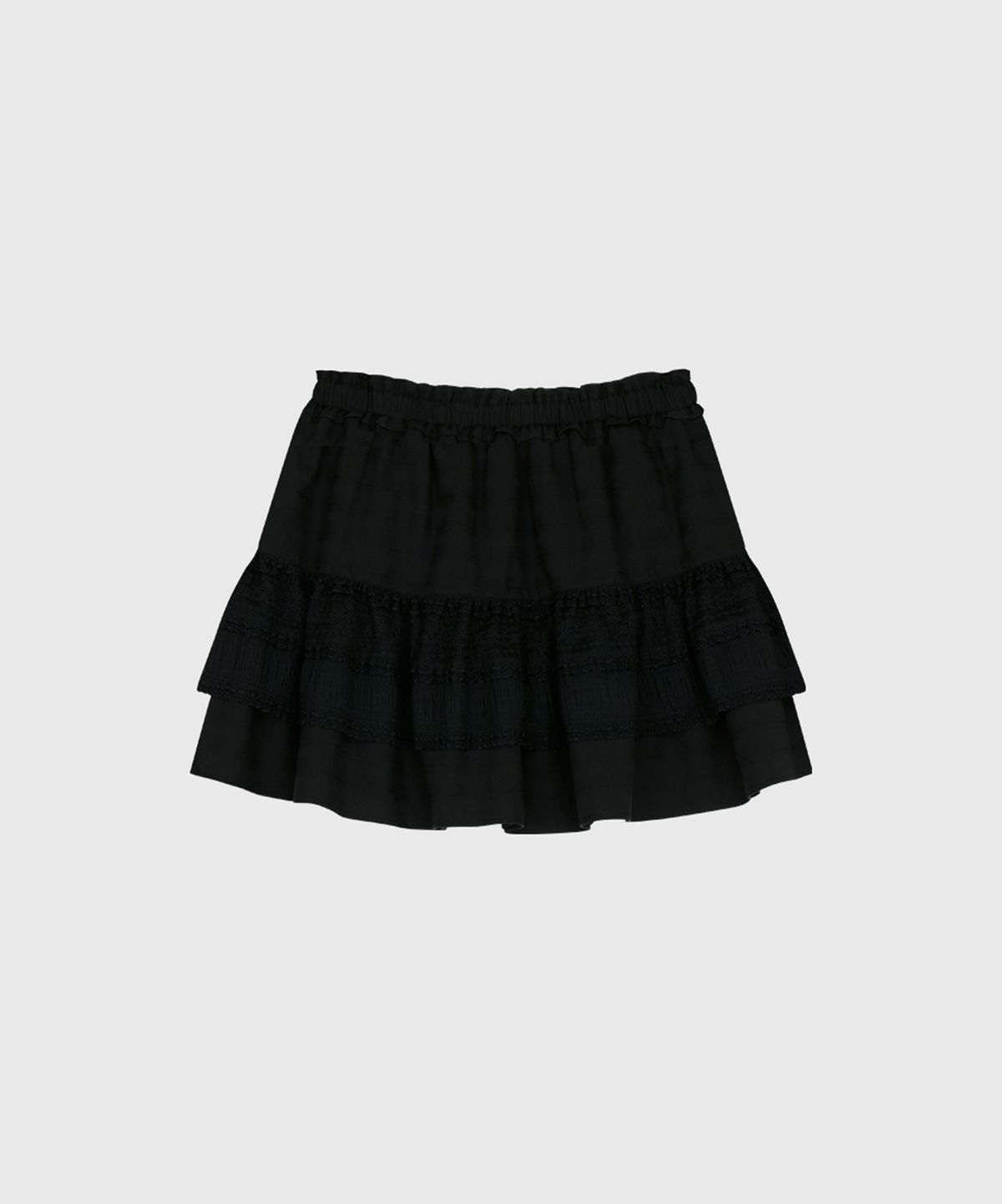 룩캐스트(LOOKAST) 루루 셔링 밴딩 스커트_블랙 / LULU SHIRRING BANDING SKIRT_BLACK