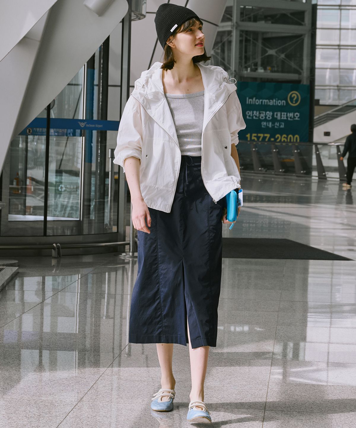 마롭(MALOUPE) 3105 나일론 스커트 (네이비)
