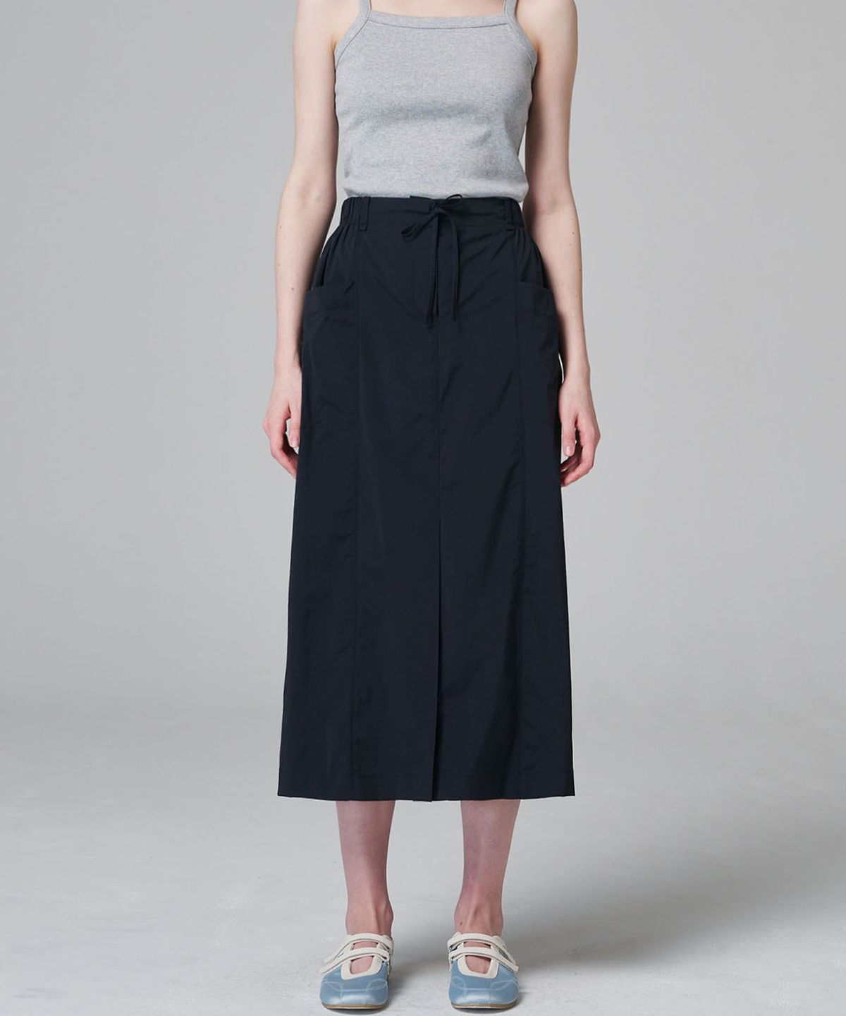 마롭(MALOUPE) 3105 나일론 스커트 (네이비)