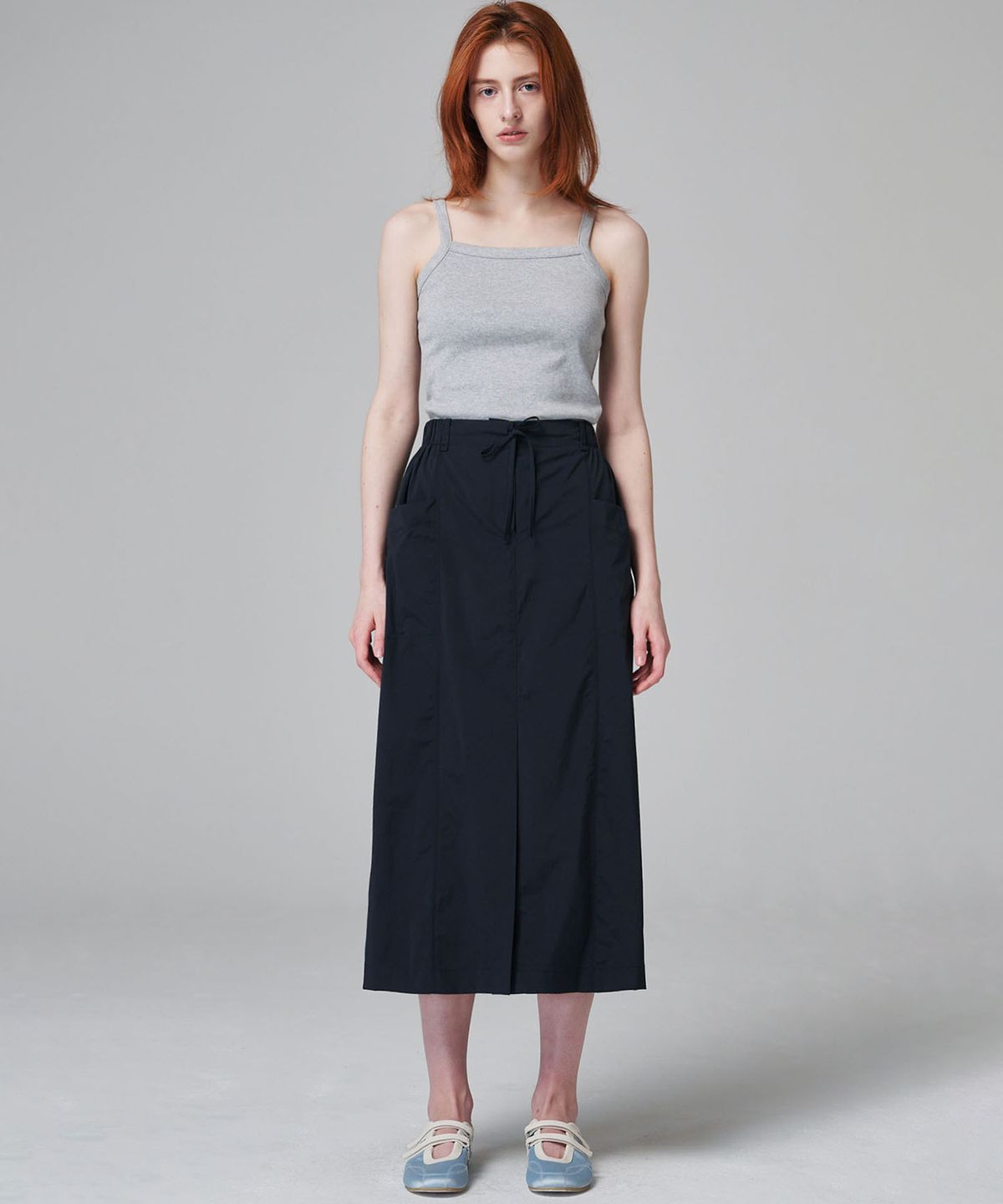마롭(MALOUPE) 3105 나일론 스커트 (네이비)