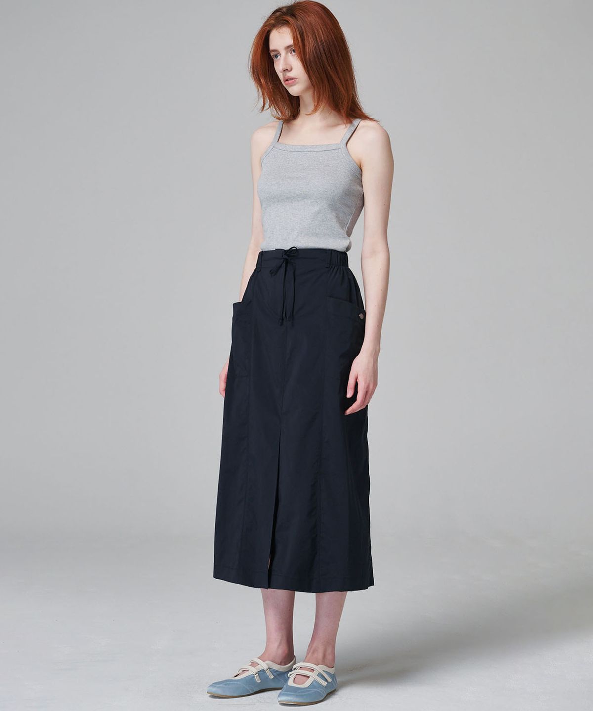 마롭(MALOUPE) 3105 나일론 스커트 (네이비)