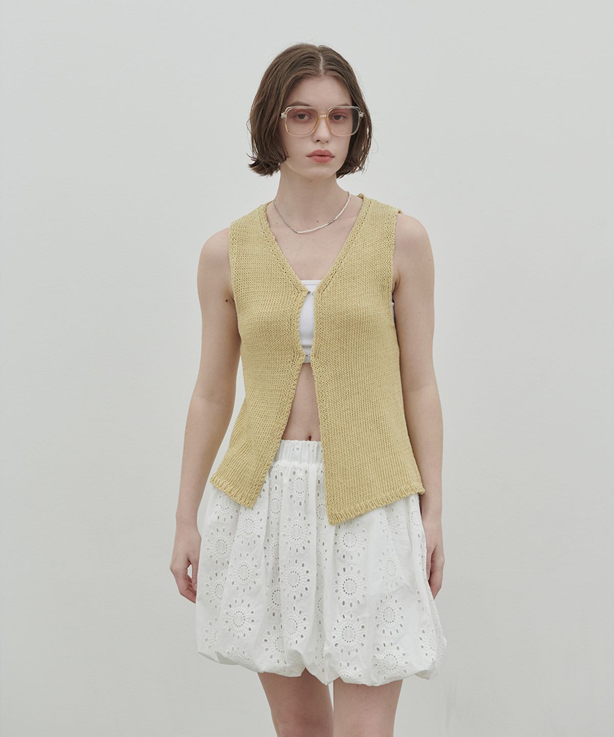 320쇼룸(320SHOWROOM) Filo Hook Knit Vest Butter