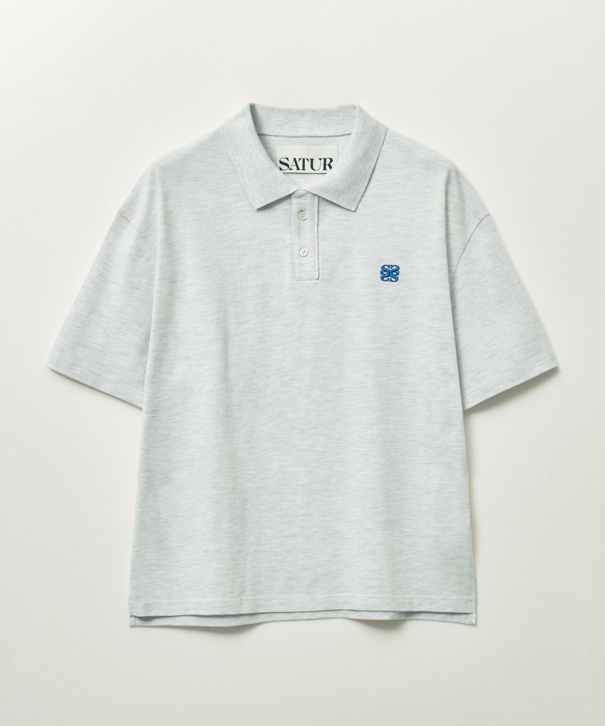 세터(SATUR) 베이직 피케 폴로 반팔 티셔츠 멜란지 화이트