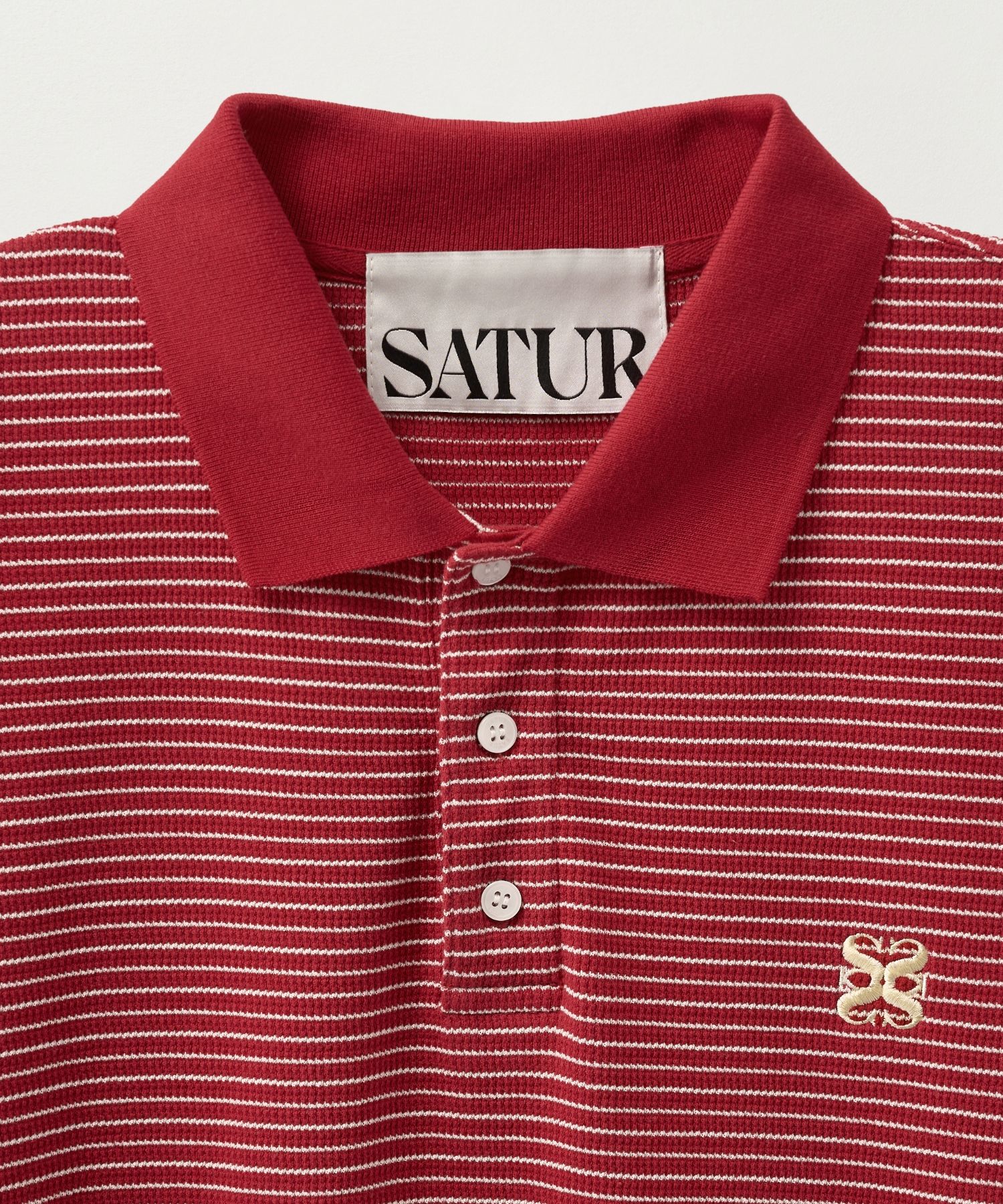 ポロシャツ SATUR Striped collar short sleeve t-shirt red SA252UTS15RD MUSINSA | SATUR Striped collar short sleeve t-shirt red