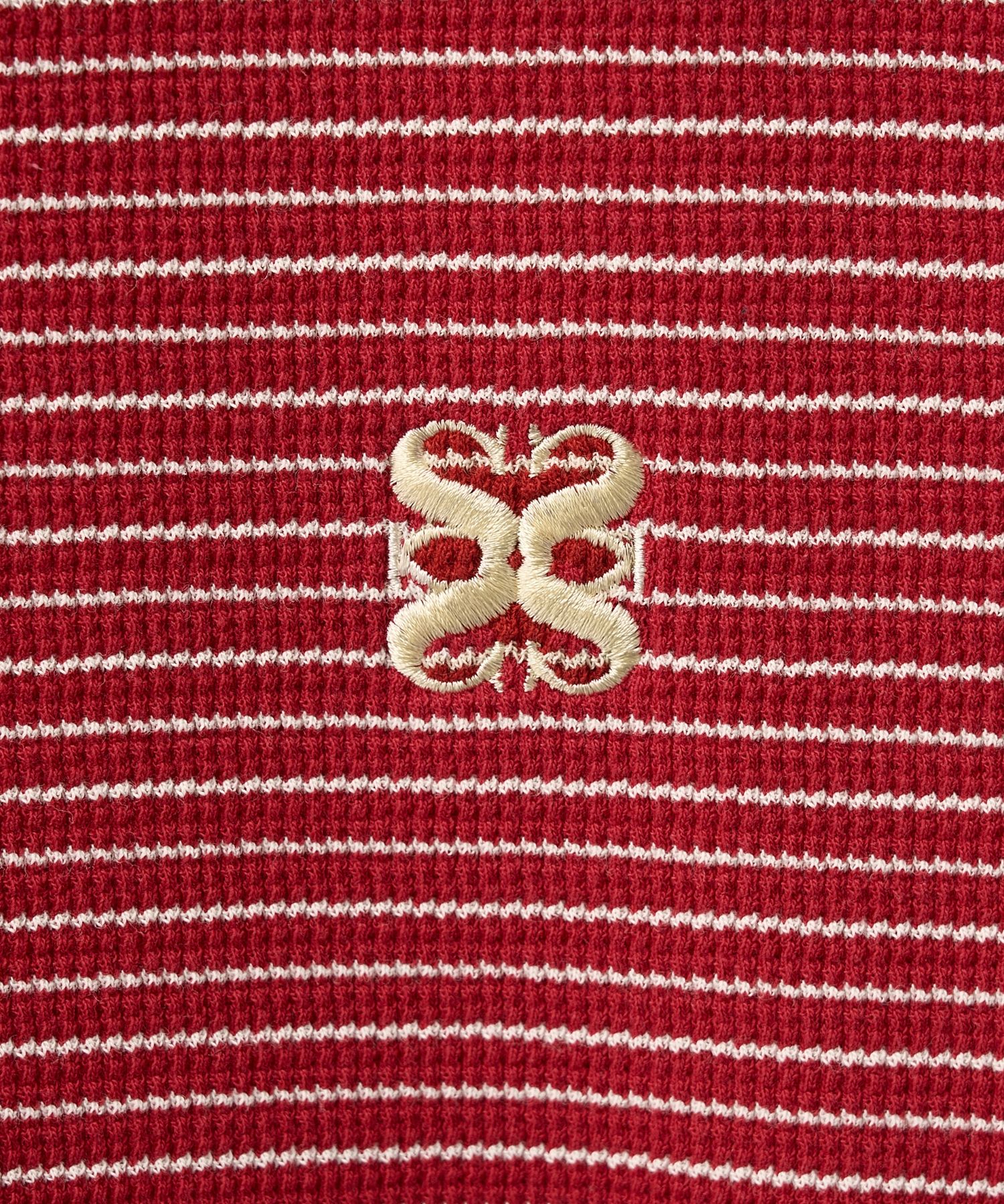 MUSINSA公式 | SATUR Striped collar short sleeve t-shirt red