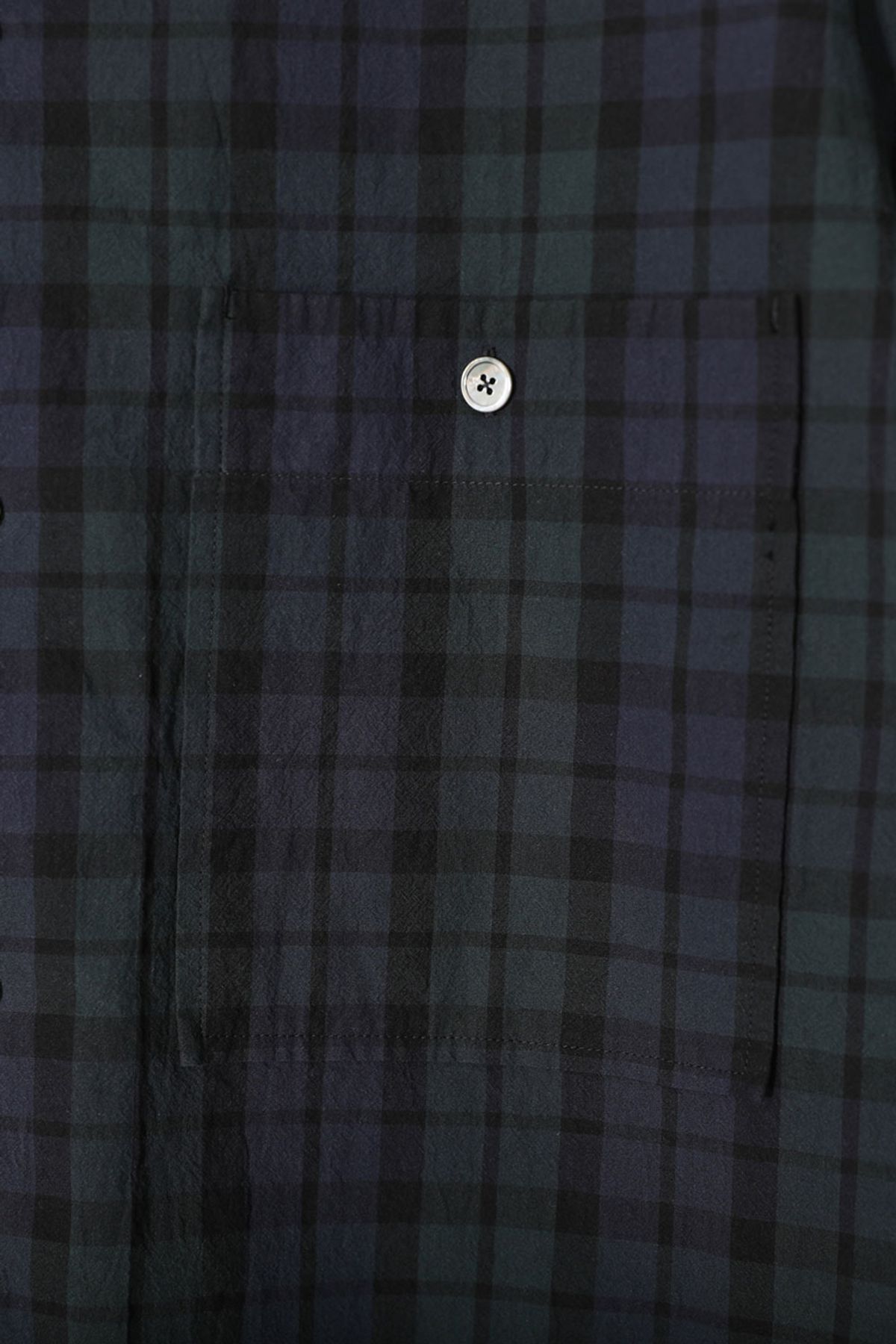 홀리선(HORLISUN) Joshua TD check Open Collar Shirt Green Black