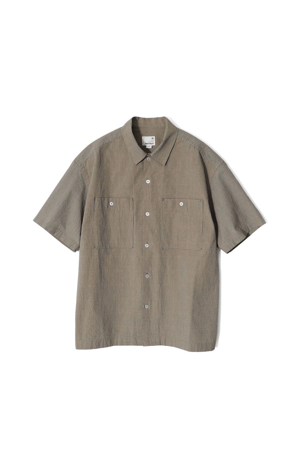 홀리선(HORLISUN) Joshua TD check Open Collar Shirt Beige