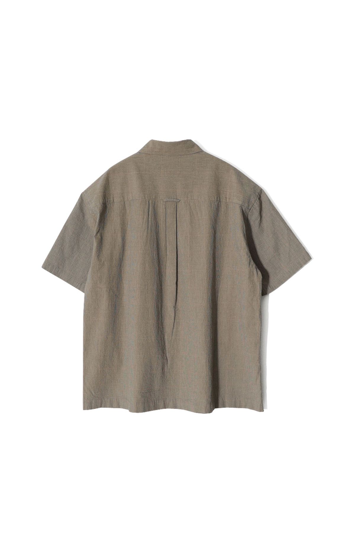 홀리선(HORLISUN) Joshua TD check Open Collar Shirt Beige