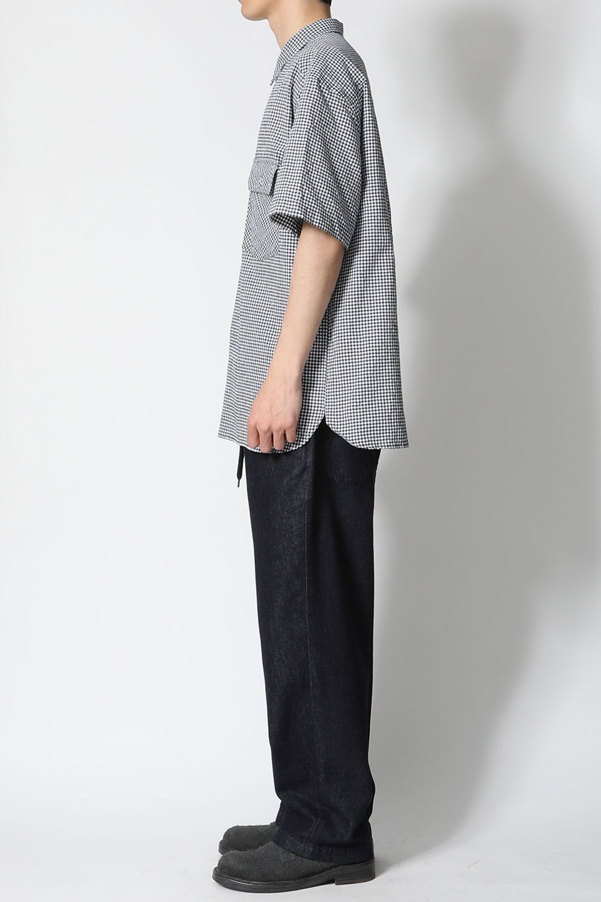홀리선(HORLISUN) Ophir Gingham Check Pullover Shirt Navy