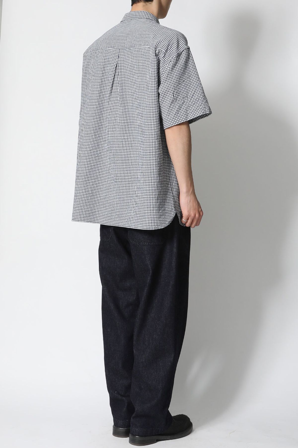 홀리선(HORLISUN) Ophir Gingham Check Pullover Shirt Navy