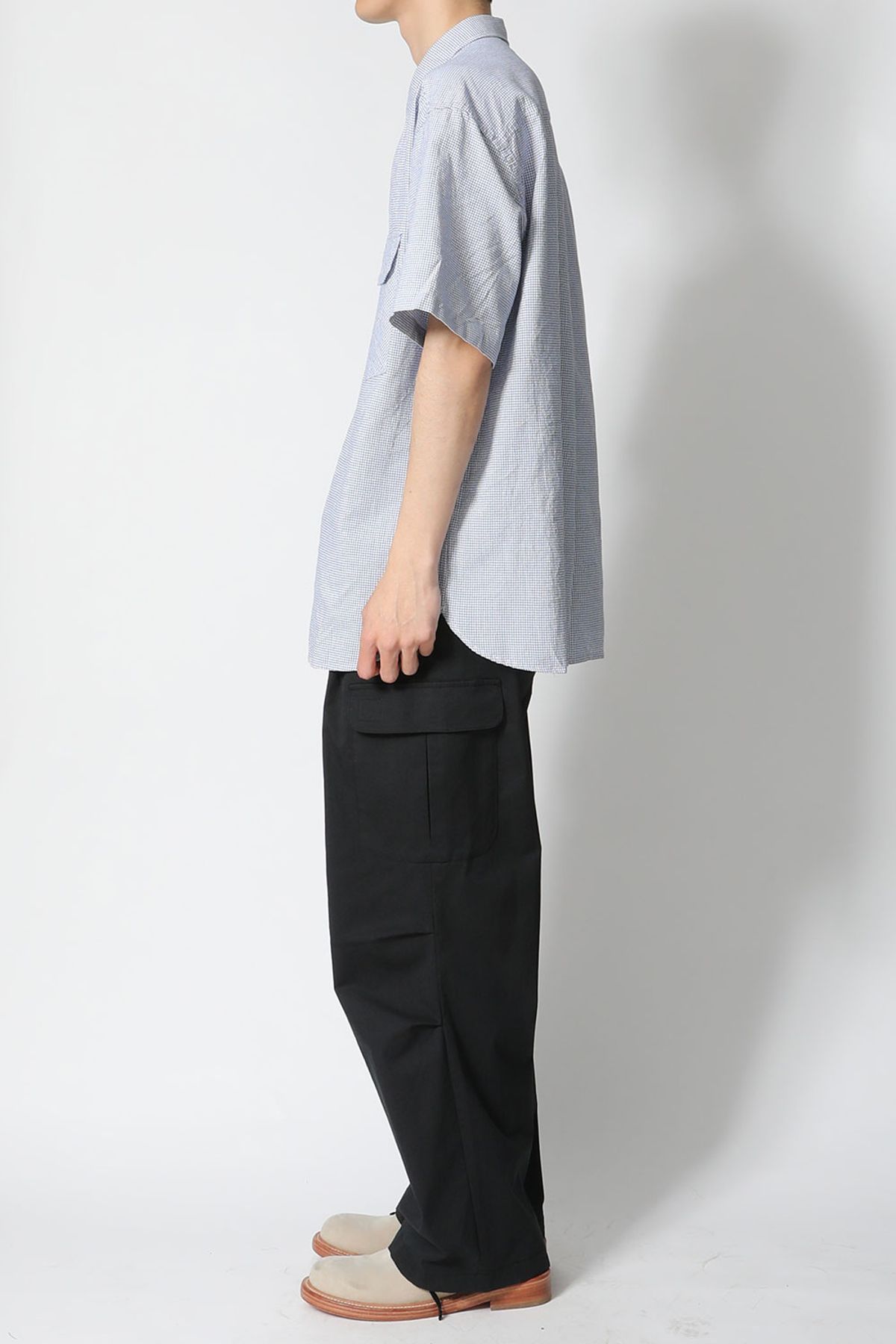 홀리선(HORLISUN) Ophir Windowpane Check Pullover Shirt Blue