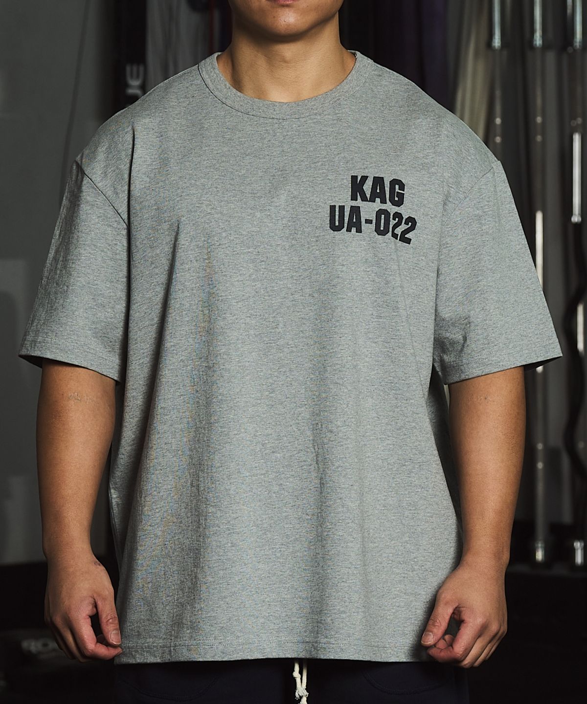 카키그라도(KHAKI GRADO) 드럼통 오버핏 반팔 티셔츠 (Melange)