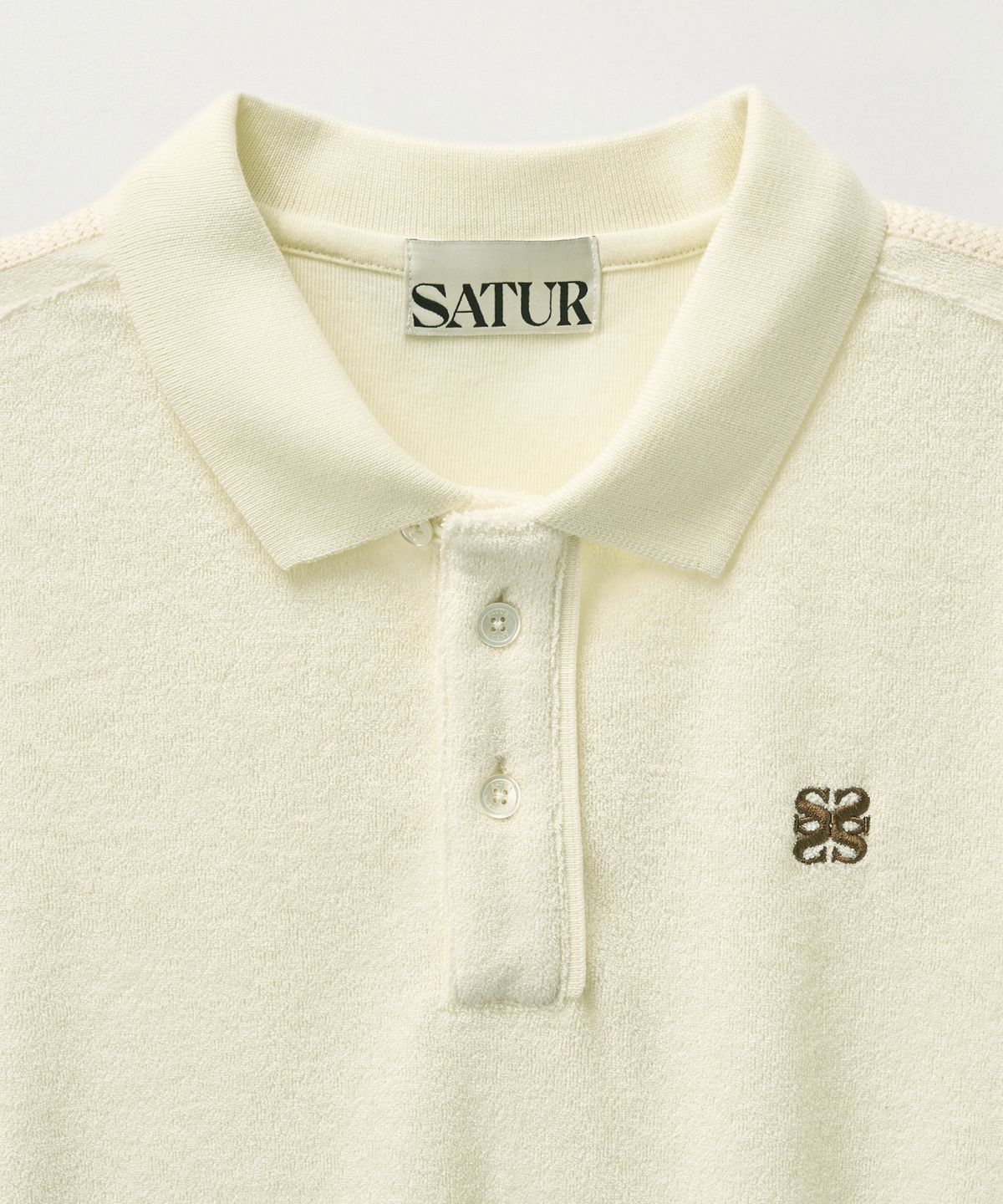 세터(SATUR) (W) 로턴 테리 피케 폴로 반팔 티셔츠 크림