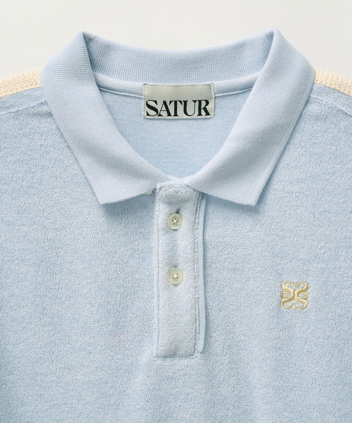 세터(SATUR) (W) 로턴 테리 피케 폴로 반팔 티셔츠 스카이 블루