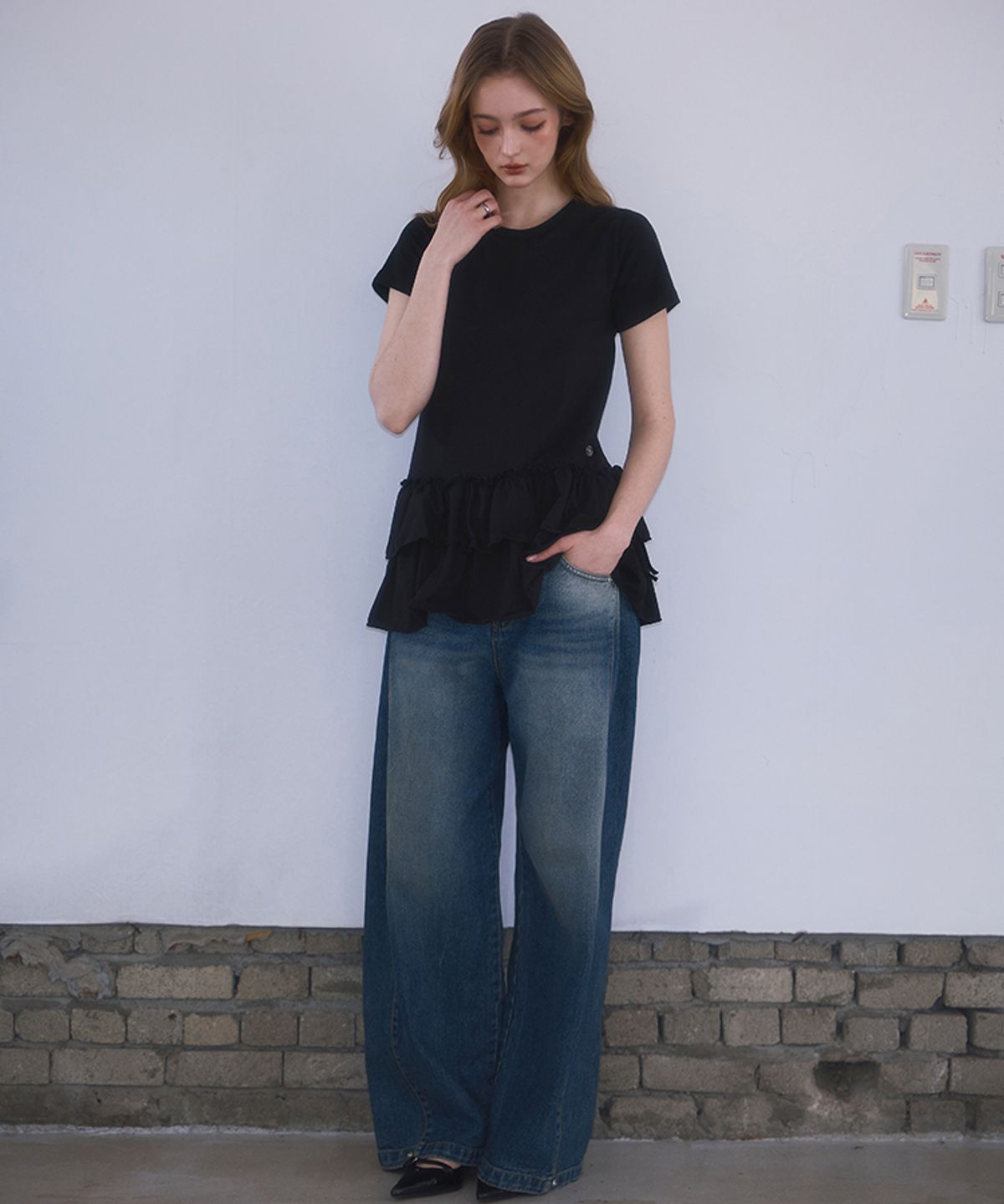 로제프란츠(ROSEFRANTZ) Cancan Layered T-shirt [Black]