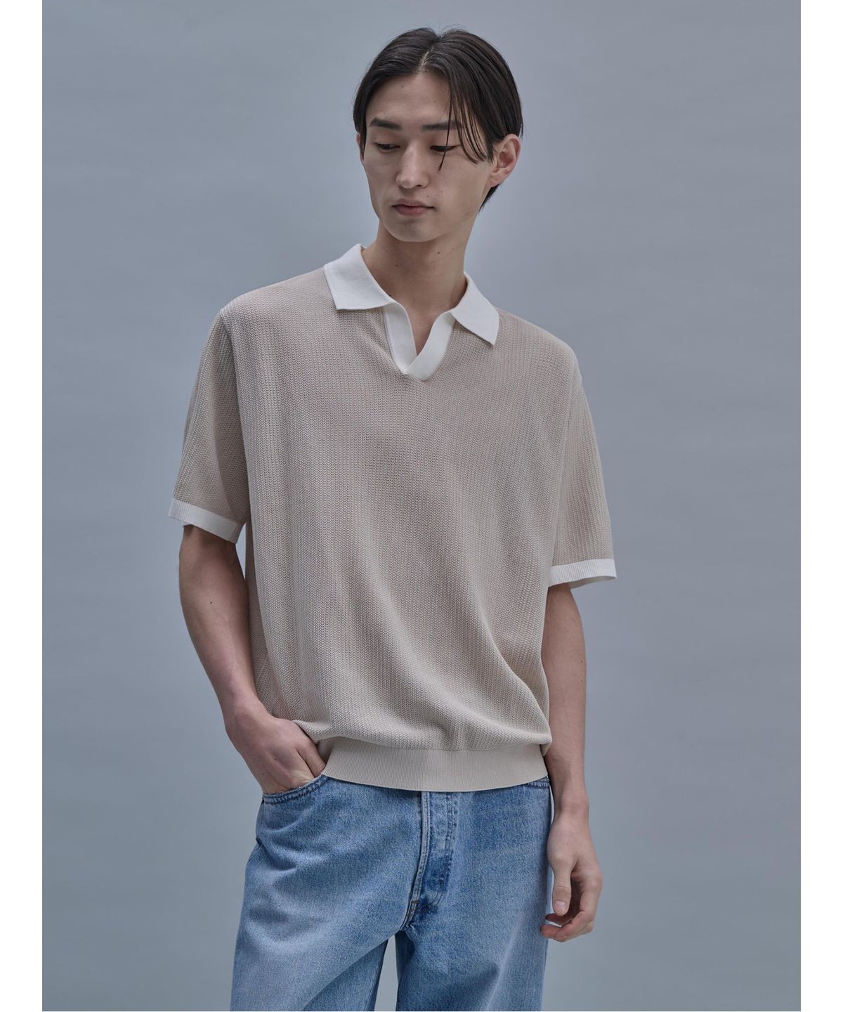 시프트지(SHIFT.G) Color Block Polo  Ivory