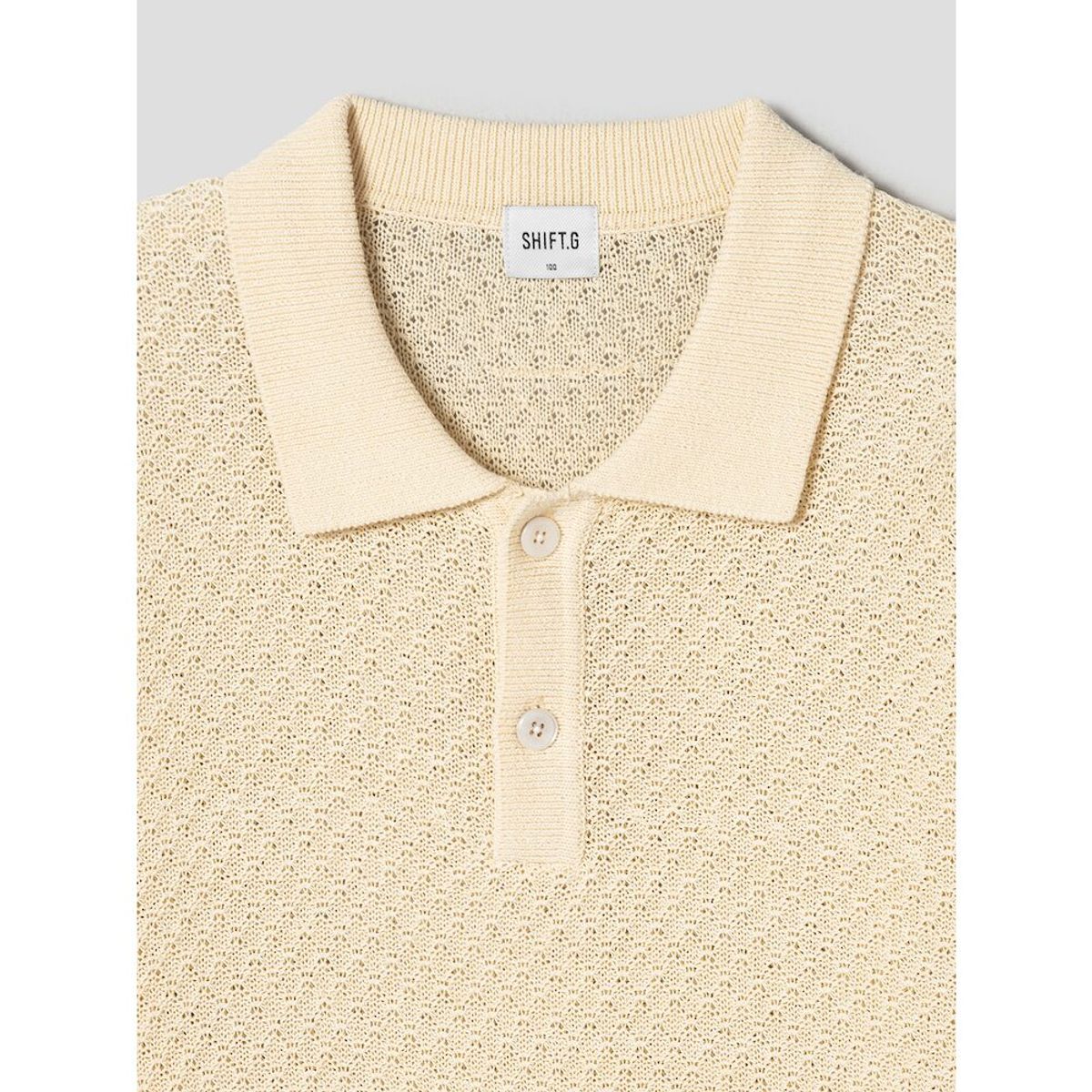 시프트지(SHIFT.G) Paper Yarn Texture Polo  Yellow