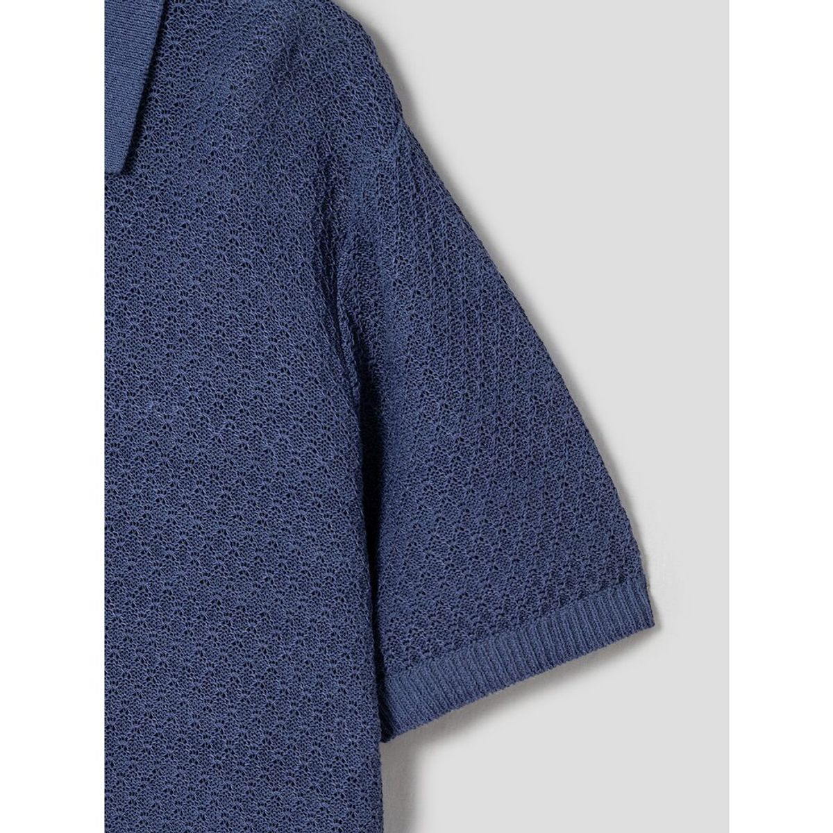 시프트지(SHIFT.G) Paper Yarn Texture Polo  Blue