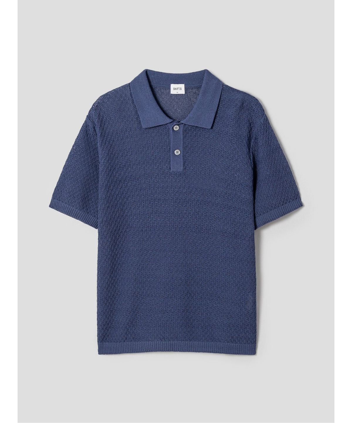 시프트지(SHIFT.G) Paper Yarn Texture Polo  Blue